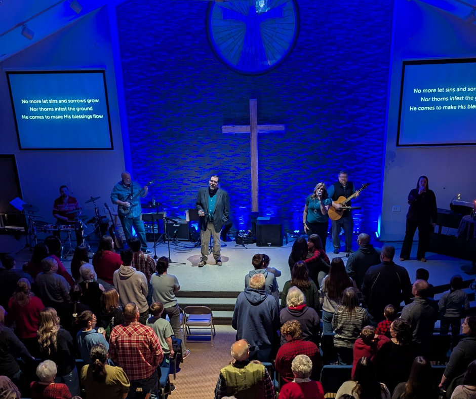 We sing a joyful mix of traditional and modern Christmas songs that celebrate the hope of Jesus.