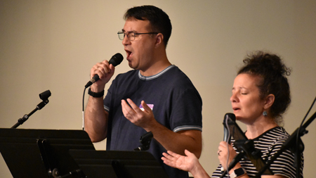 Ithaca Vineyard Church worship team on a Sunday morning