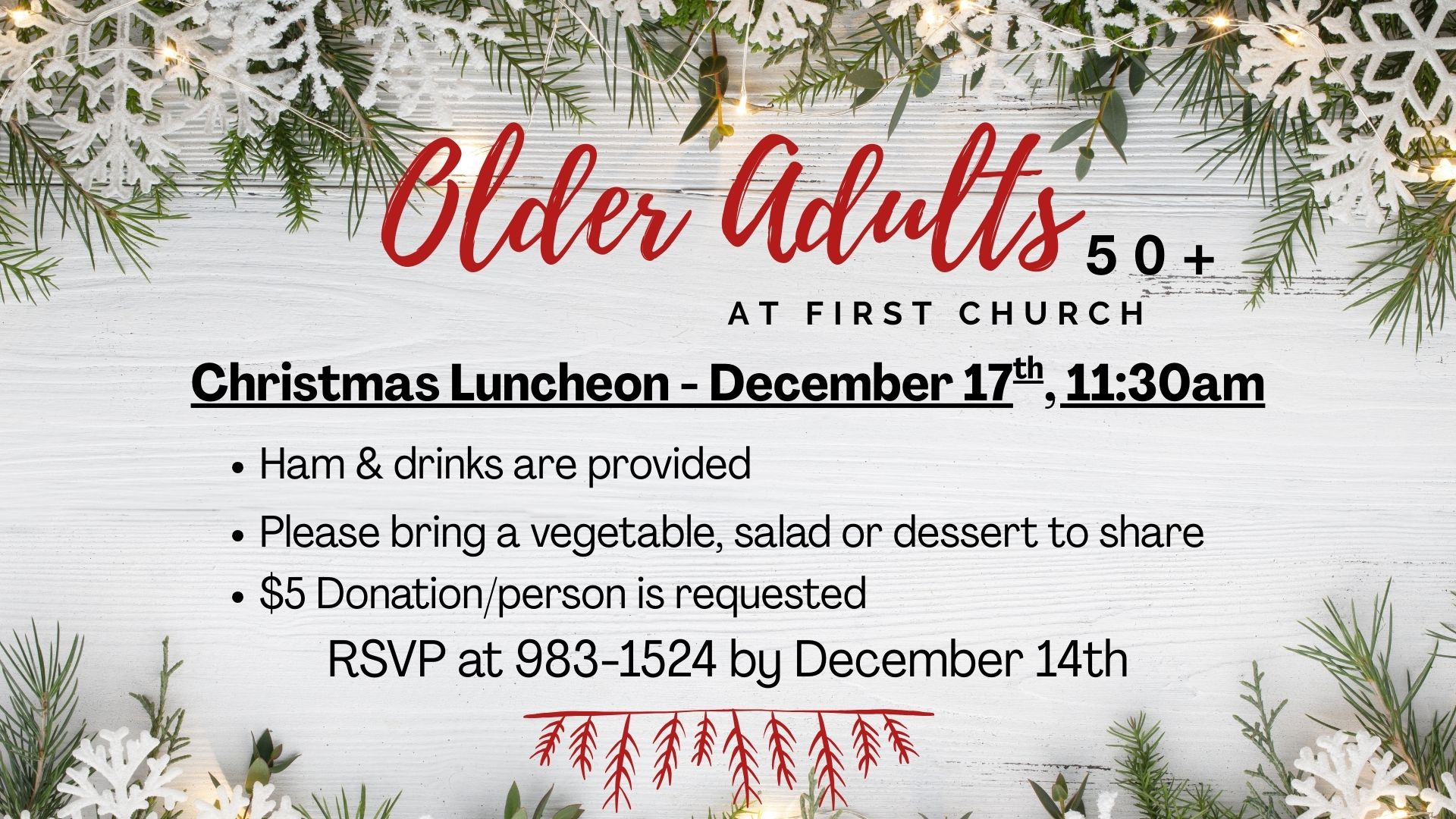 Older Adults Christmas Luncheon