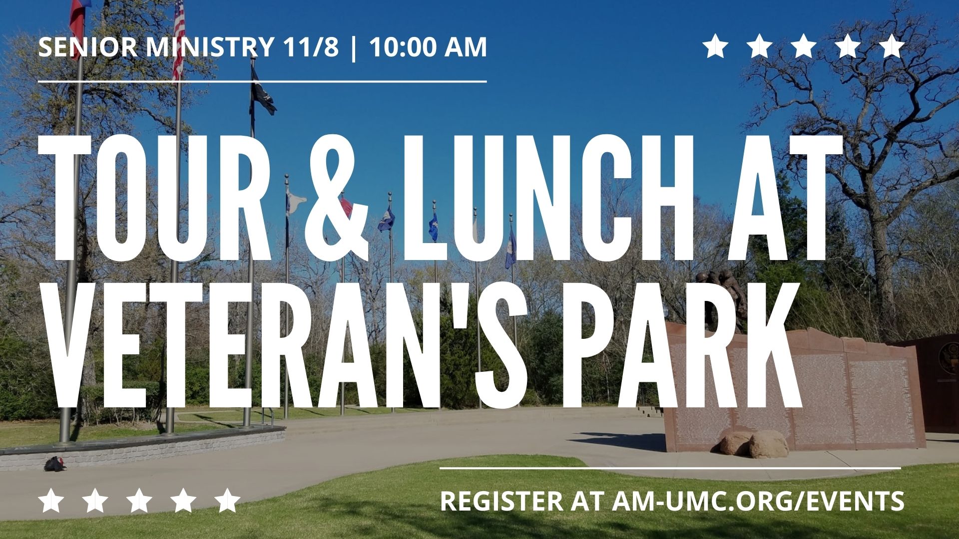 Senior Ministry Veteran’s Park Walking Tour With Steve Beachy A&M