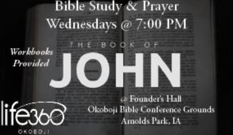 Join us for a weekly Bible Study, verse by verse through the 4 th Gospel and prayer for our community and your personal needs.
