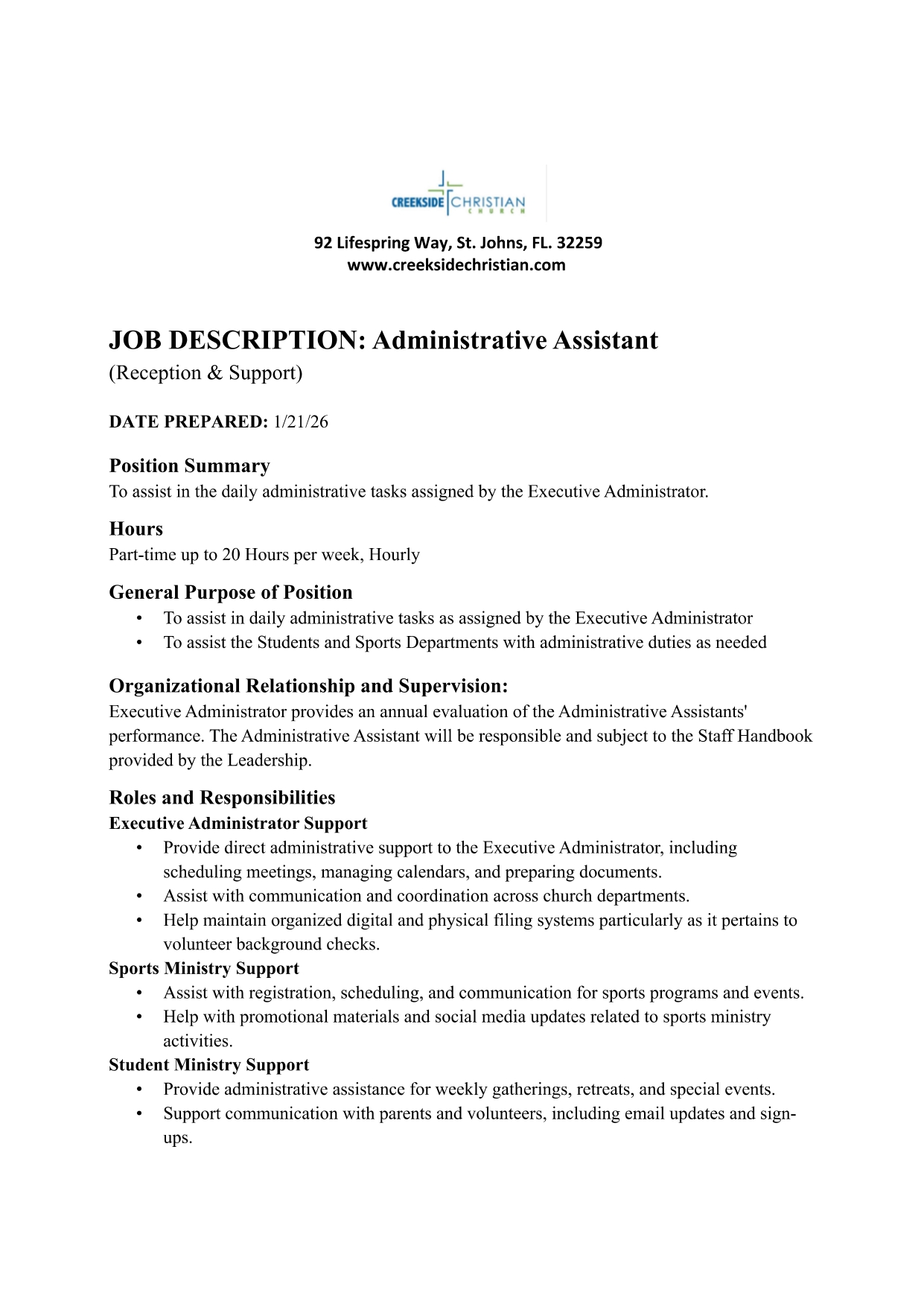 Administrative Assistant