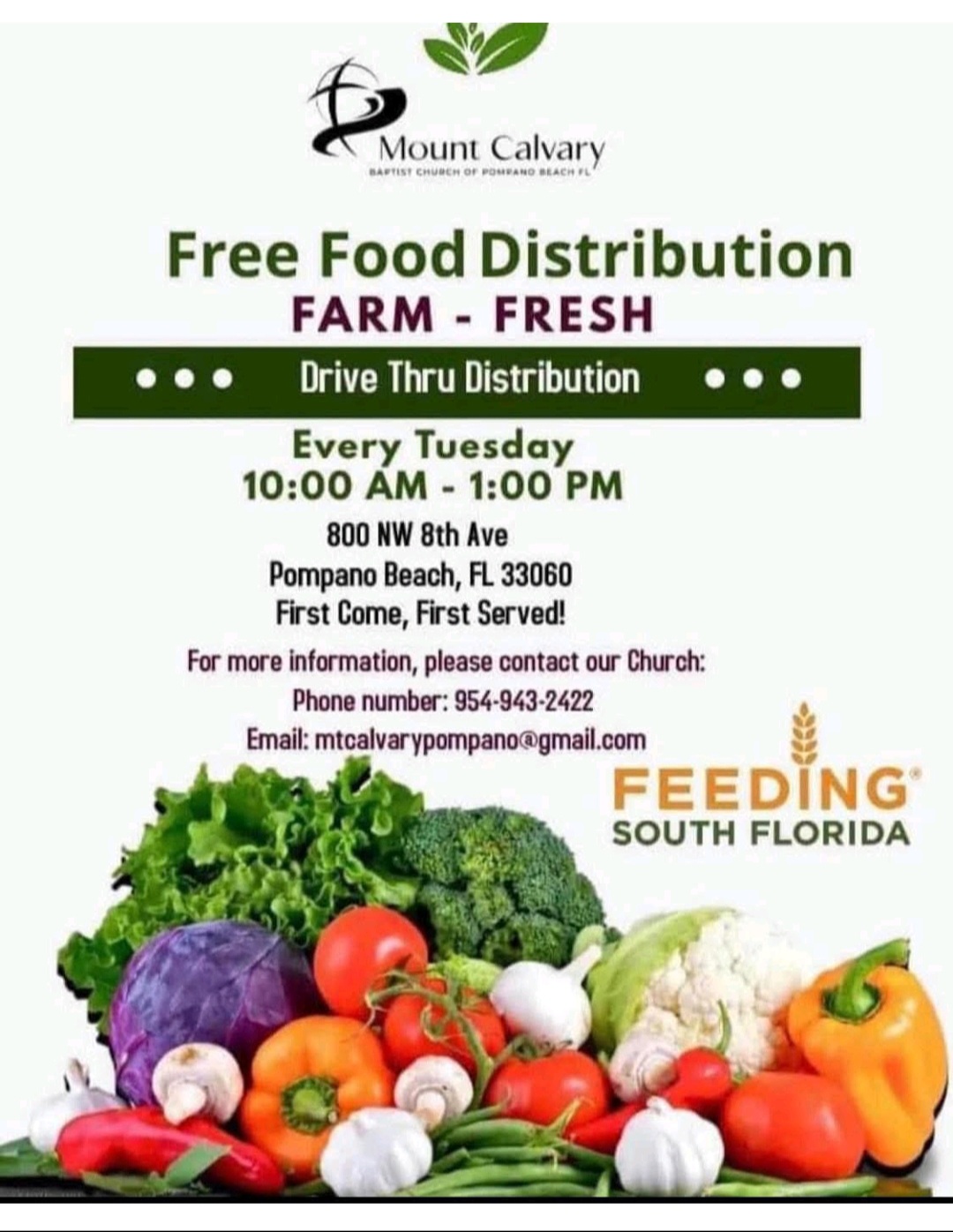 Free Food Distribution - Mount Calvary Baptist