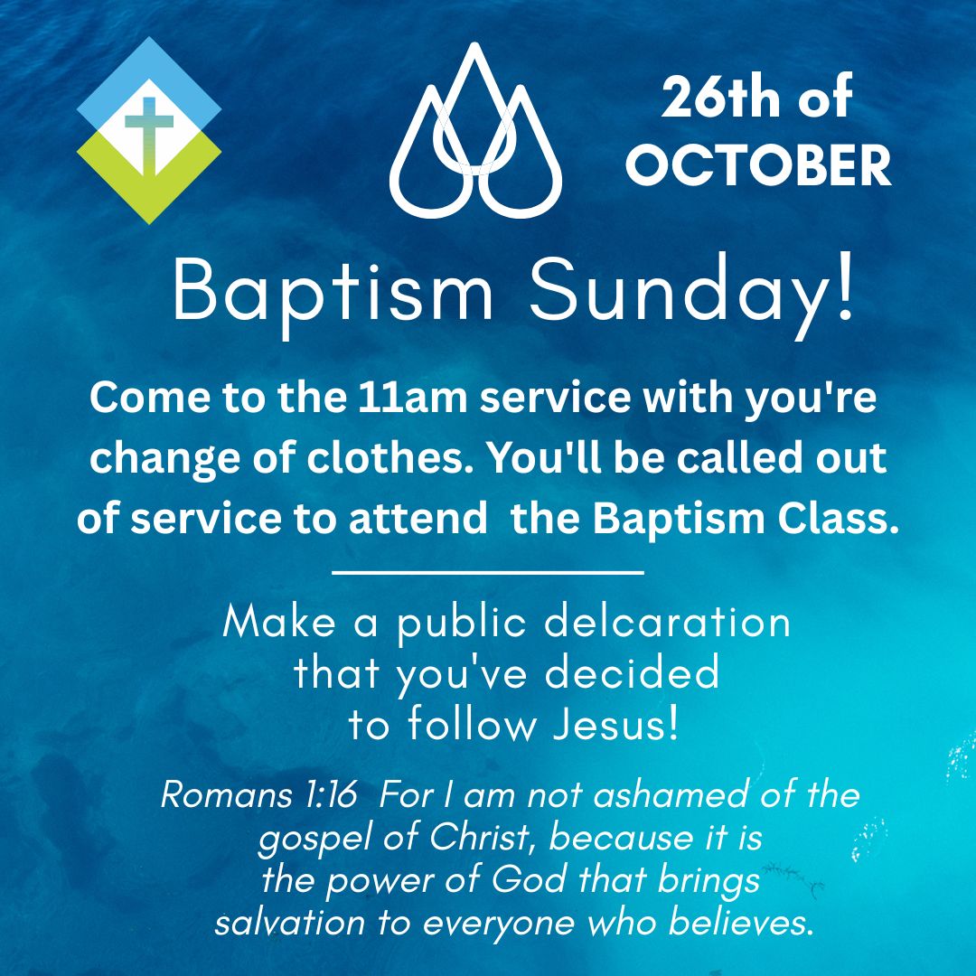 10/26 BAPTISMAL SERVICEMust Register