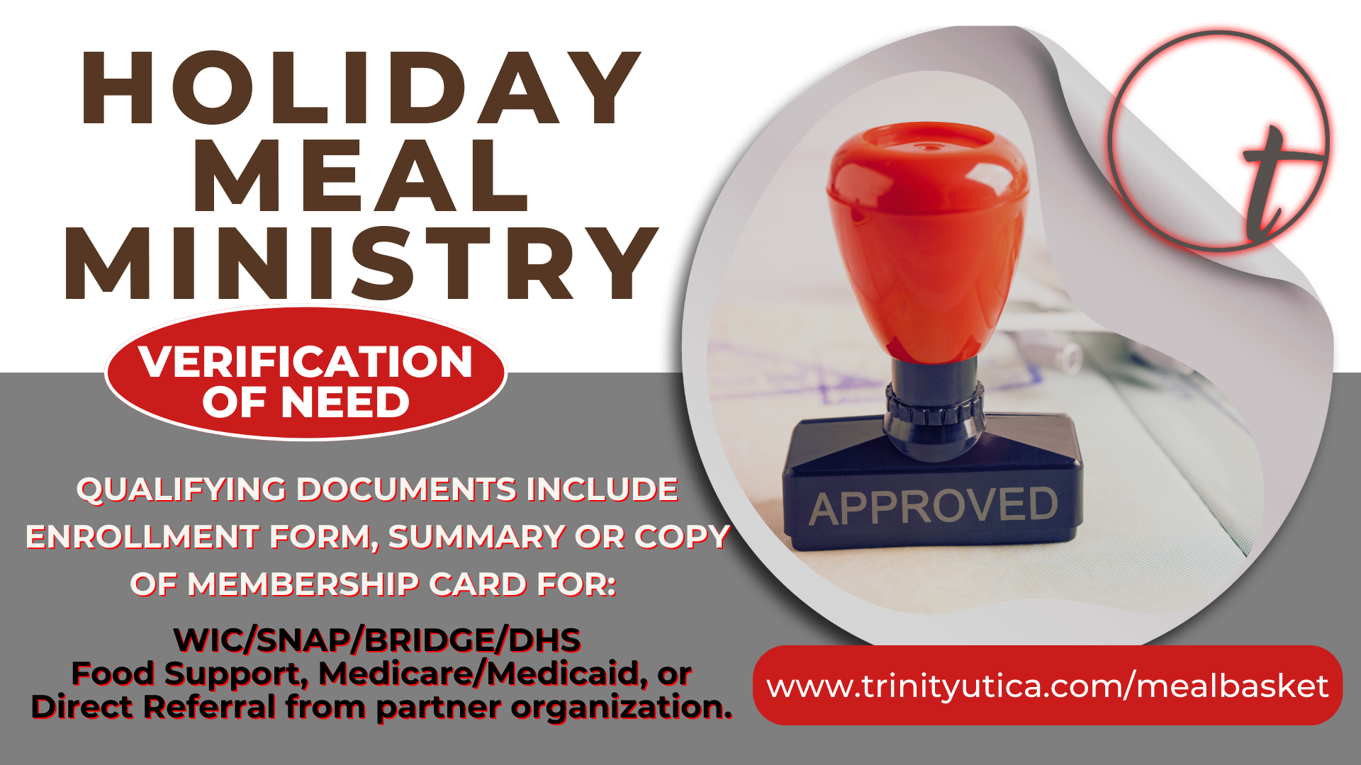 Holiday Meal Baskets Trinity Lutheran Church & School