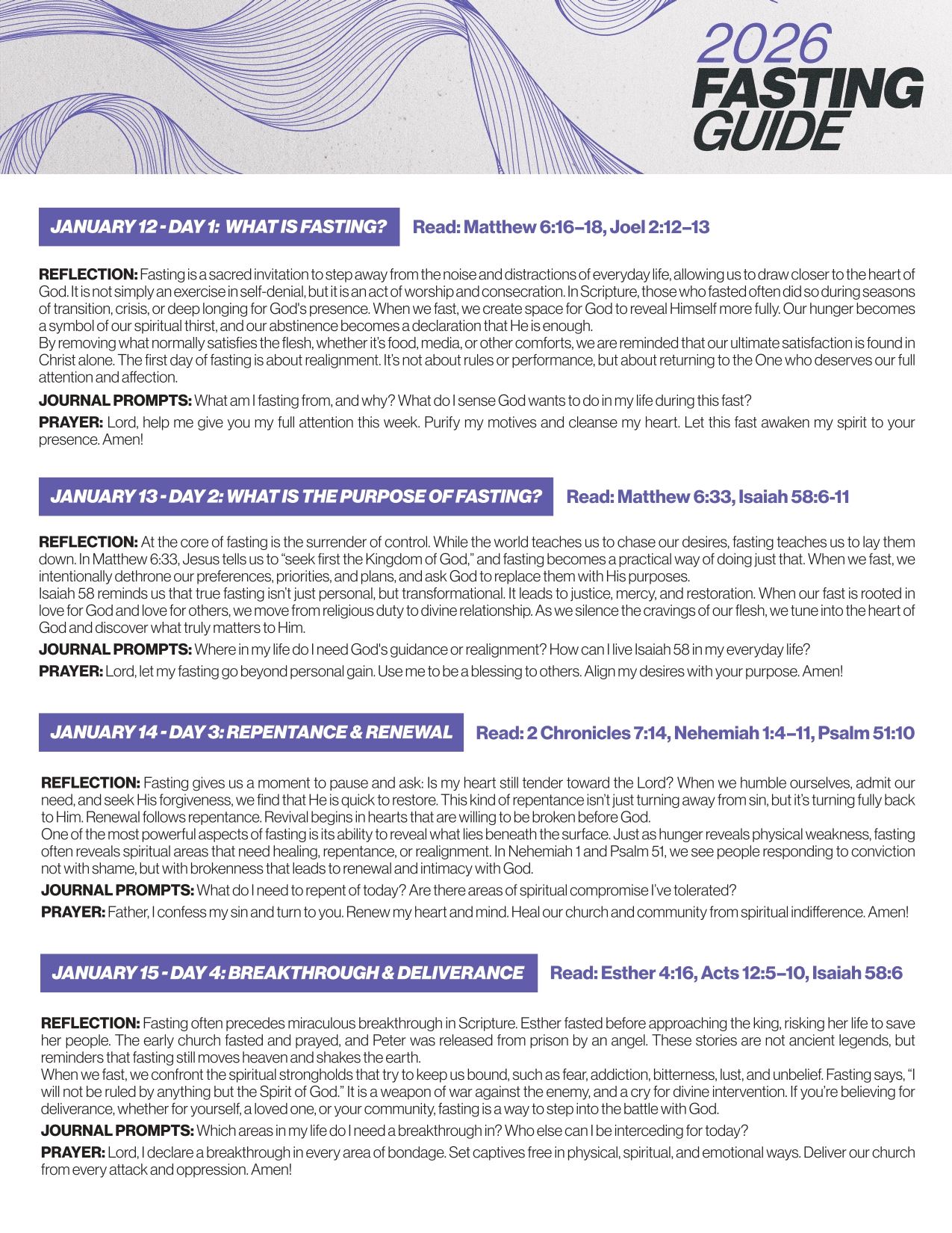 2026 Fasting Guide