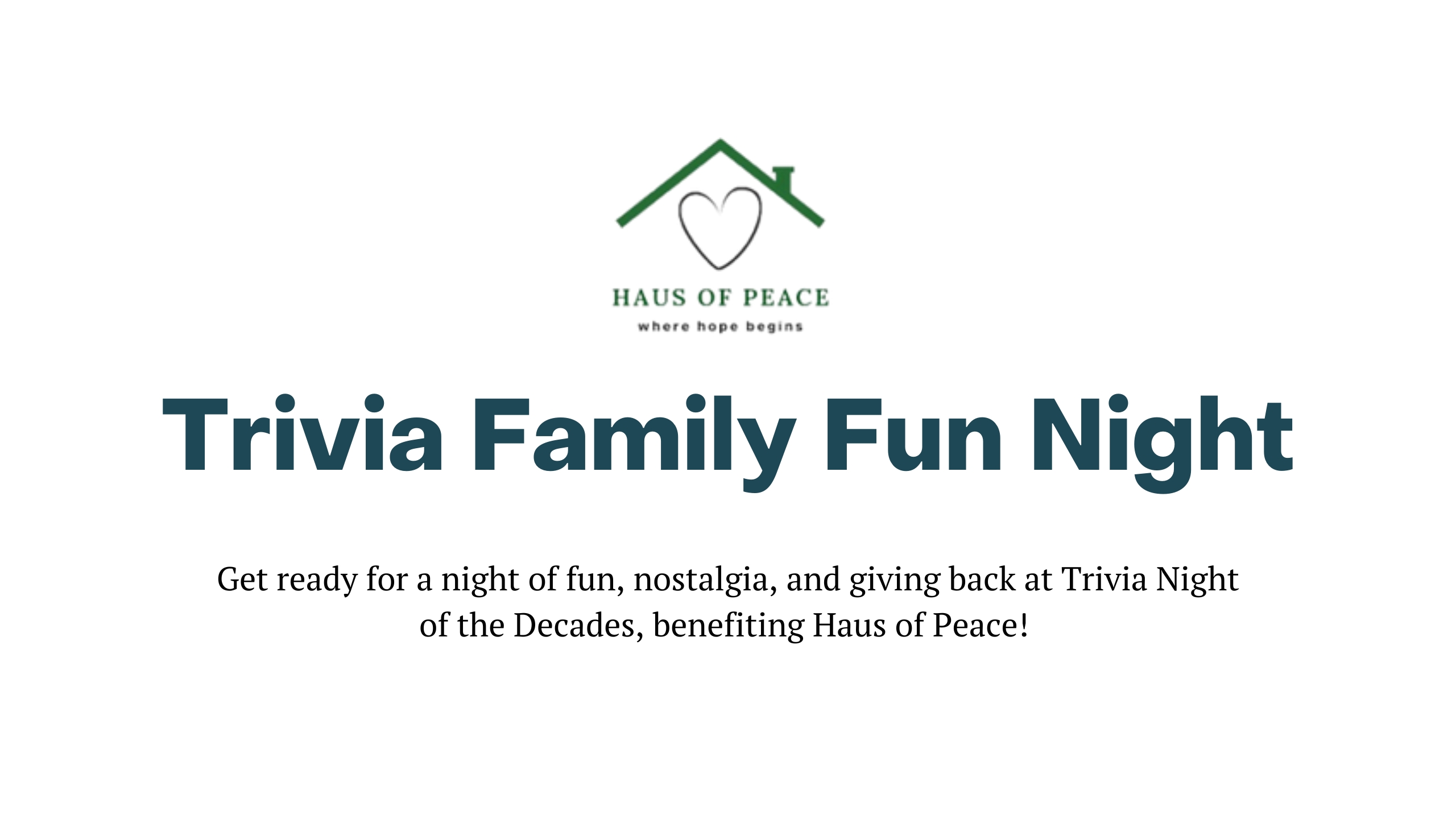 Haus of Peace Trivia Night Fundraiser