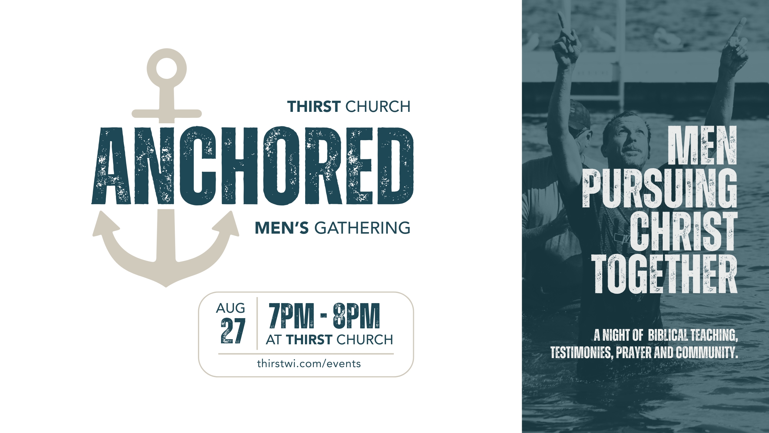 Anchored Men’s Gathering | Thursday, August 27 | 7-8pm