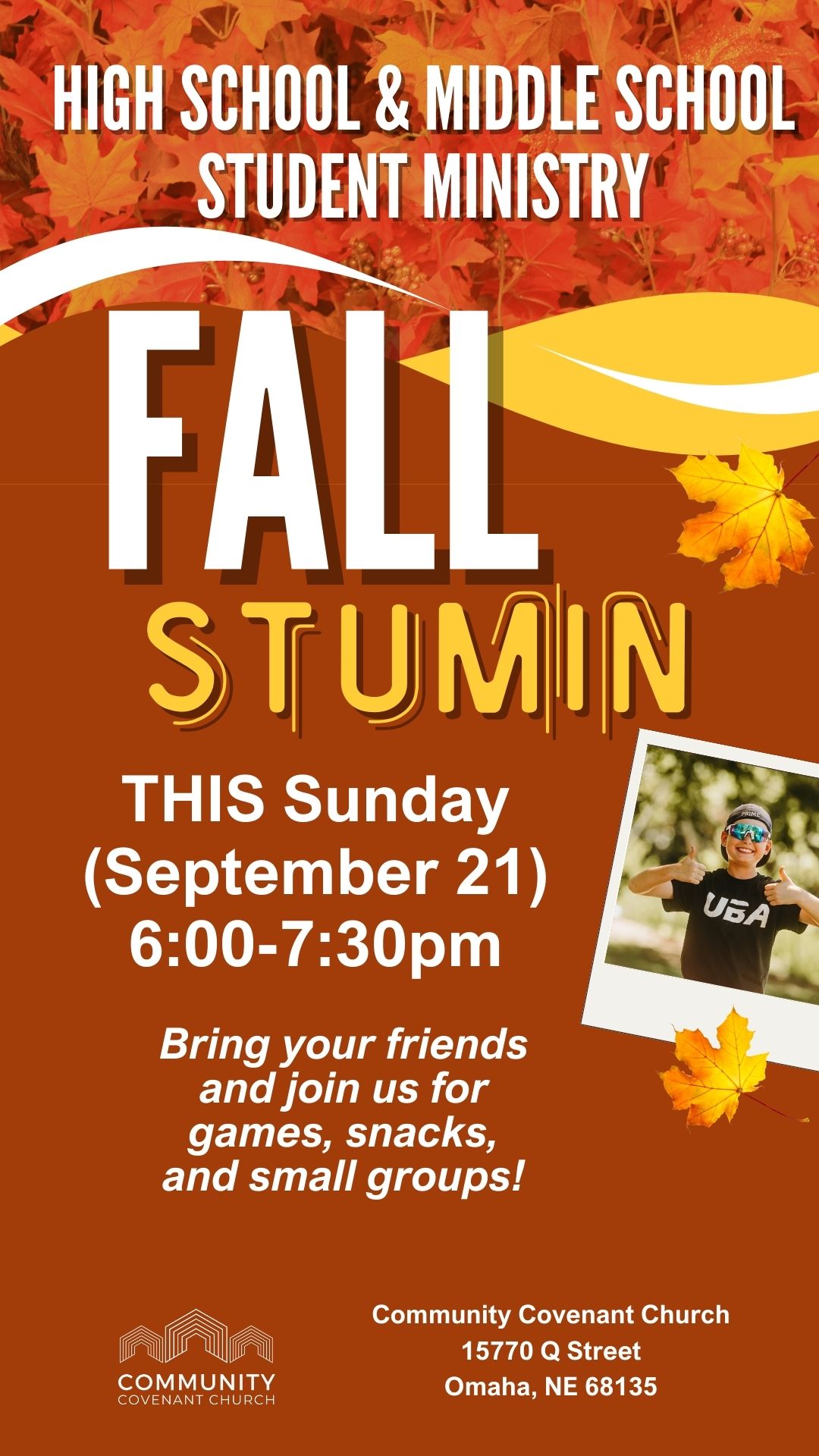 StuMin Schedule for September 21