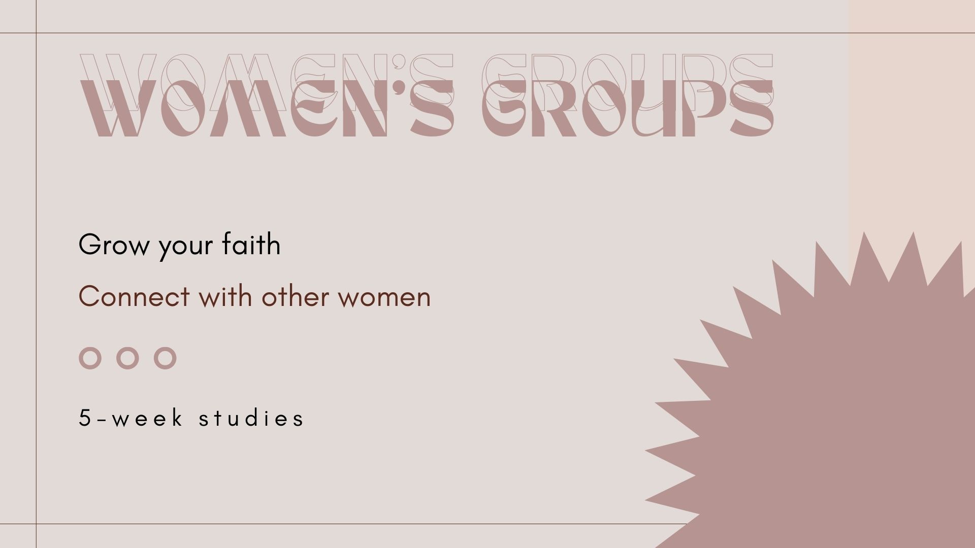 Groups Begin March 15th