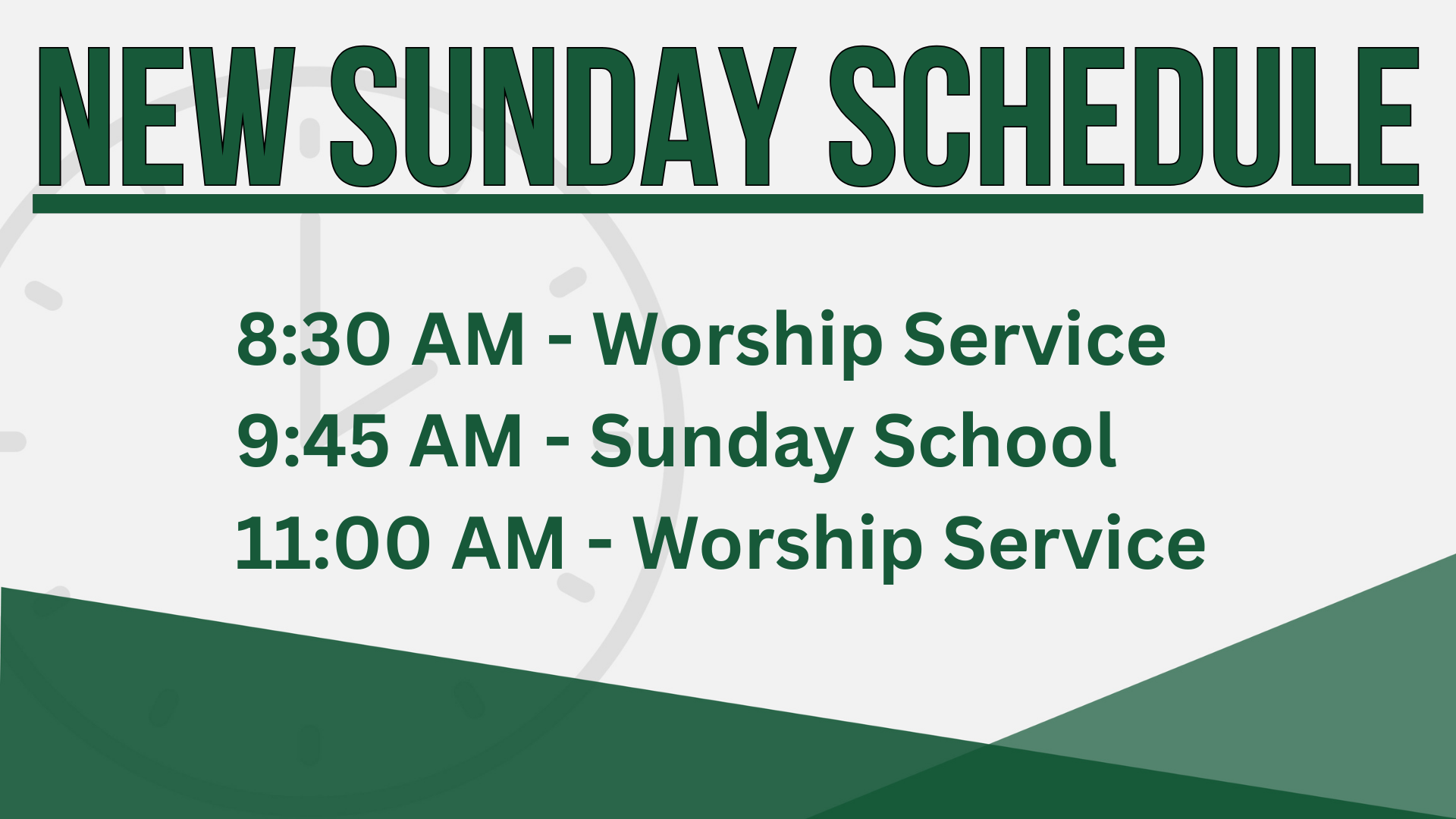 New Sunday Schedule