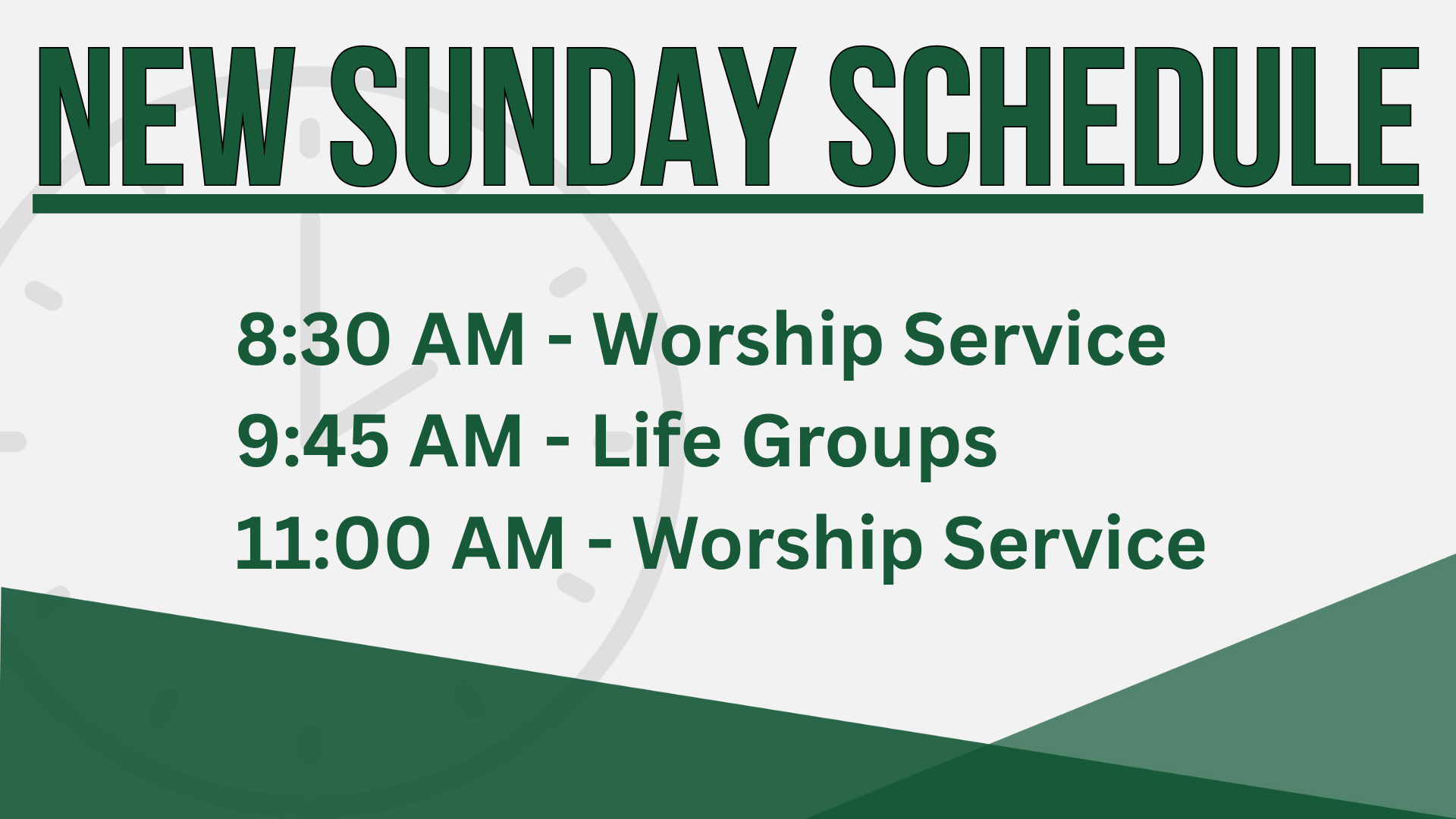 New Sunday Schedule