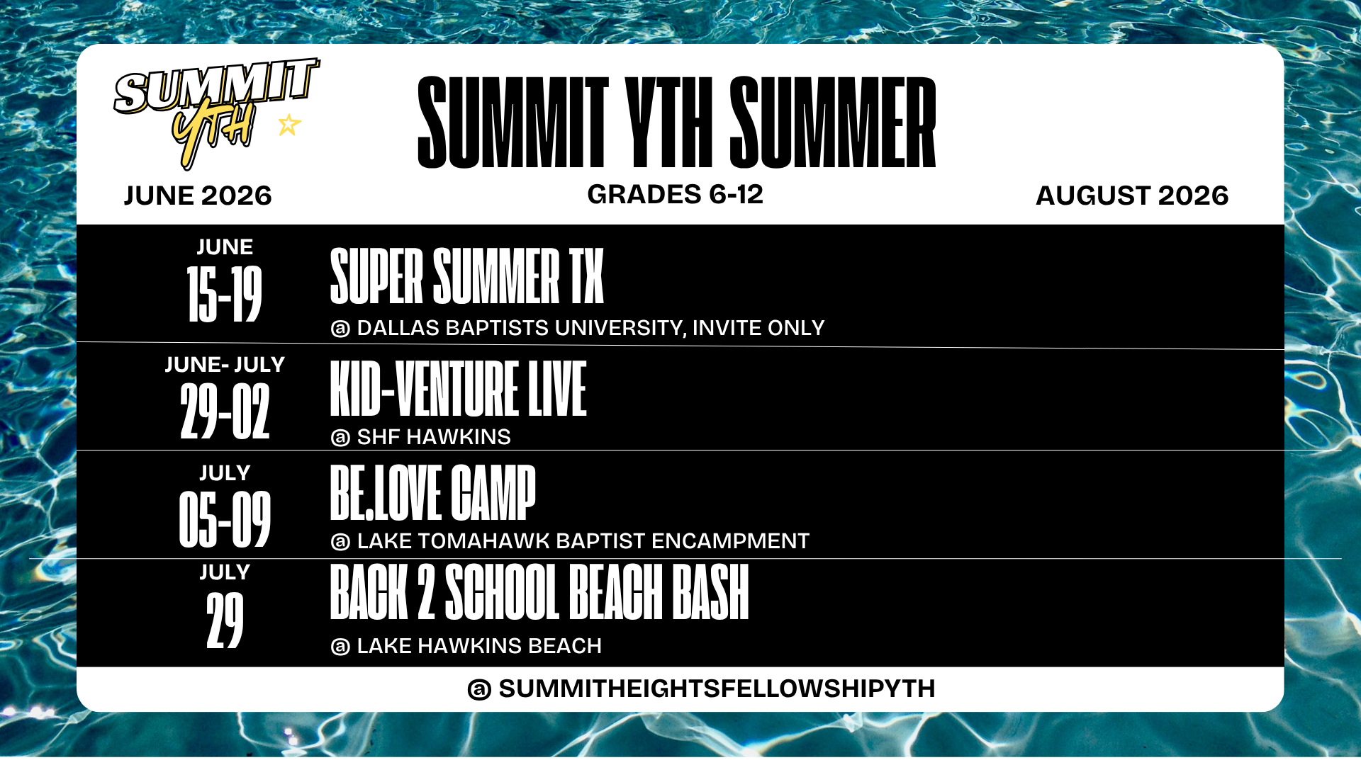 Summer Schedule