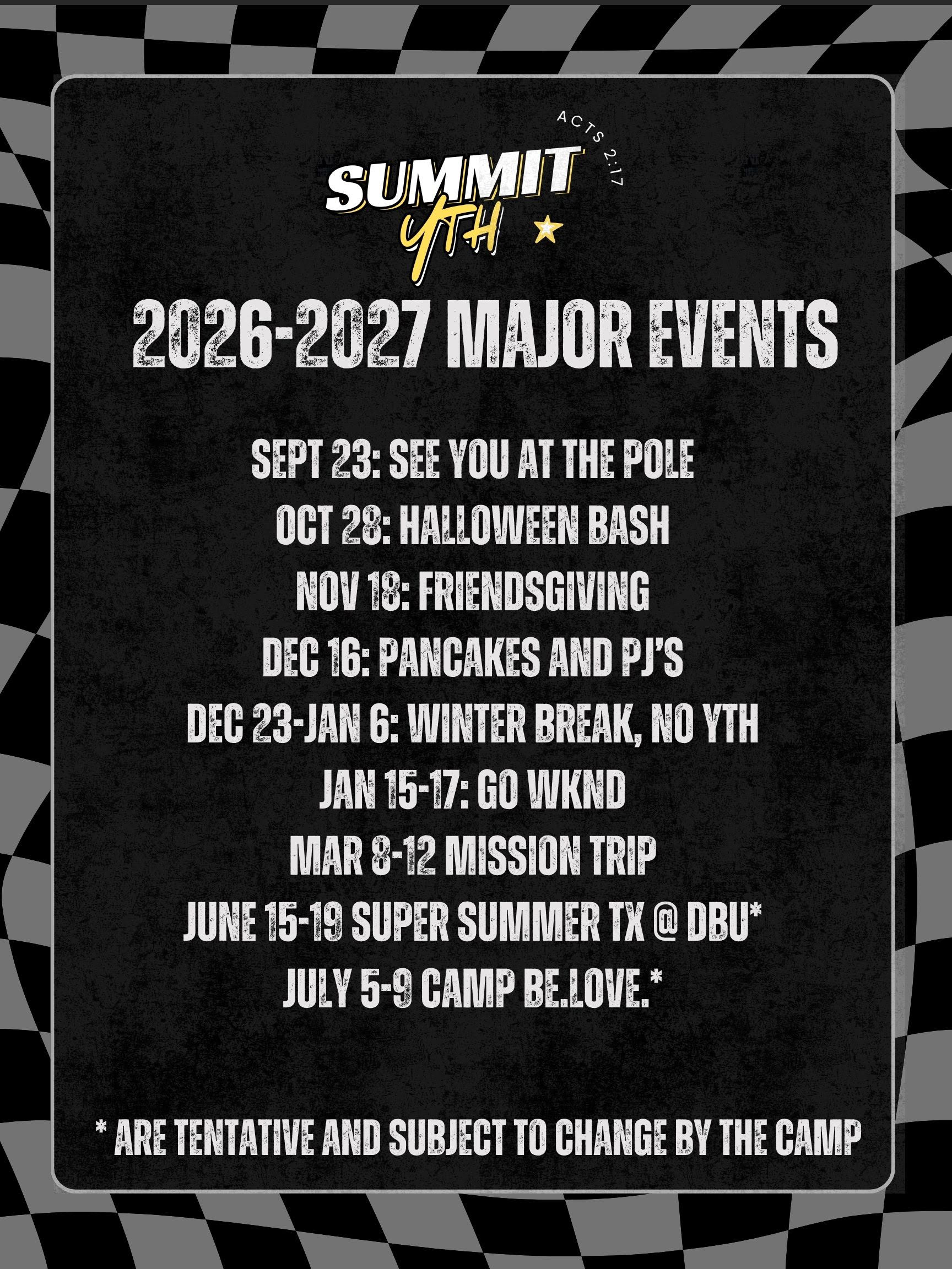 Important Dates