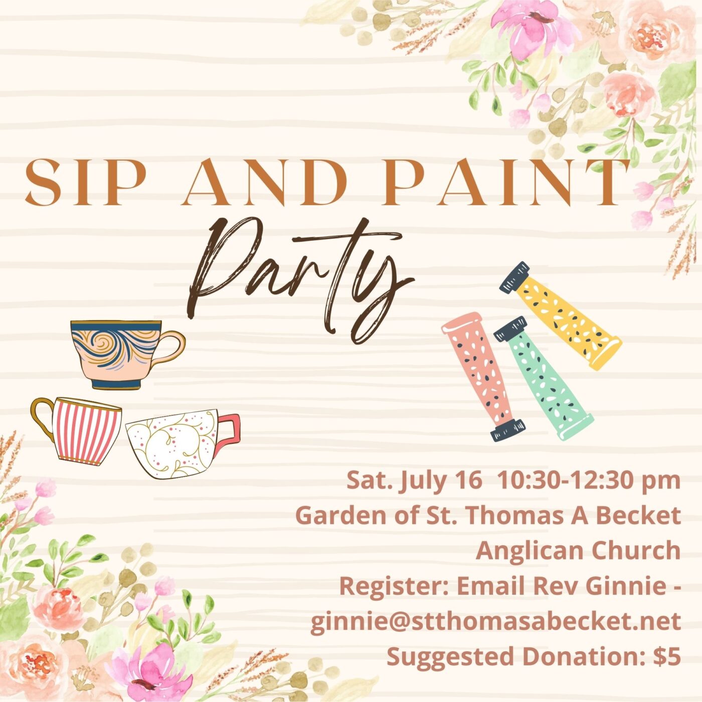 Sip and Paint Event St. Thomas à Becket