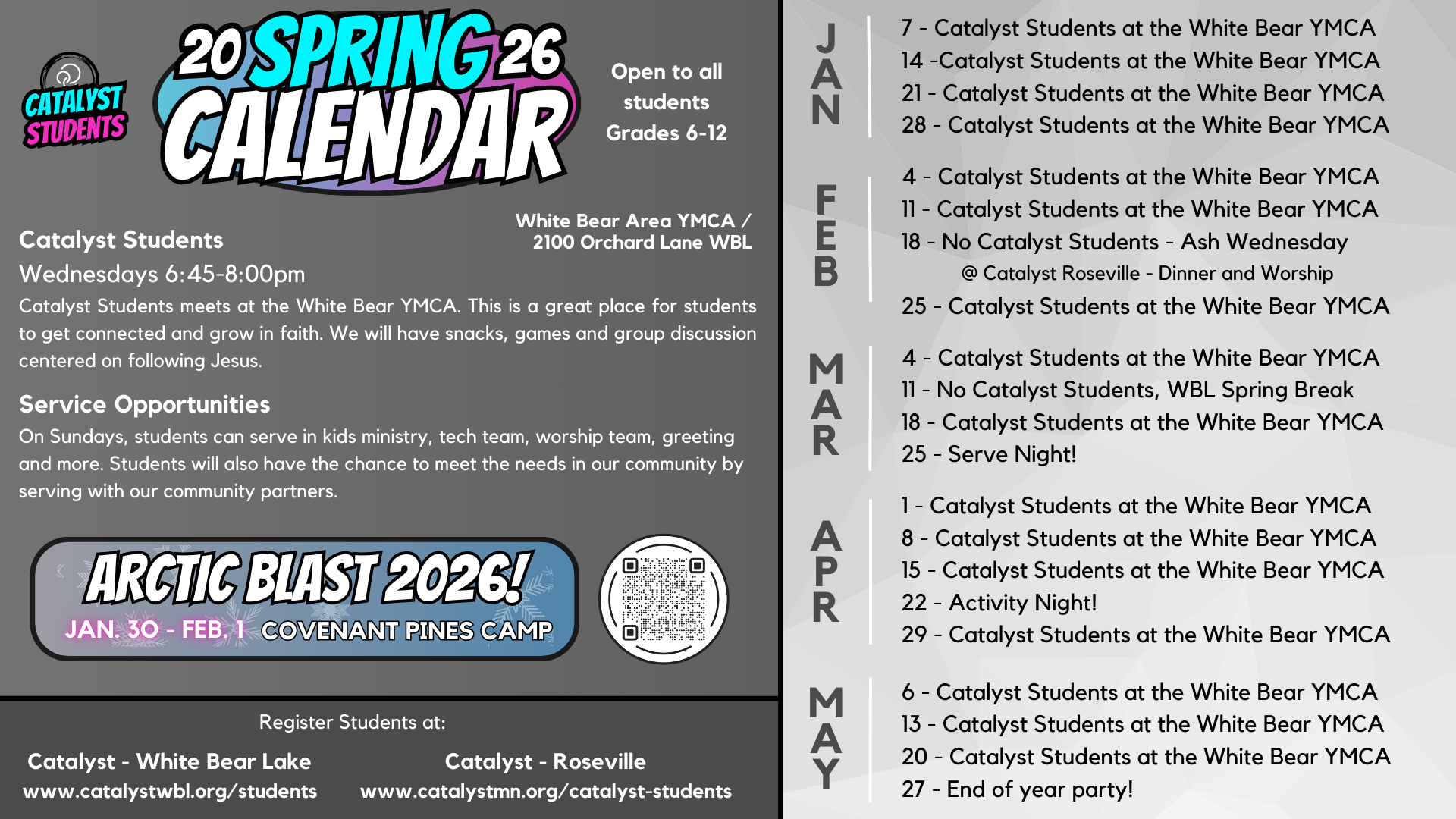 2026 Spring Calendar