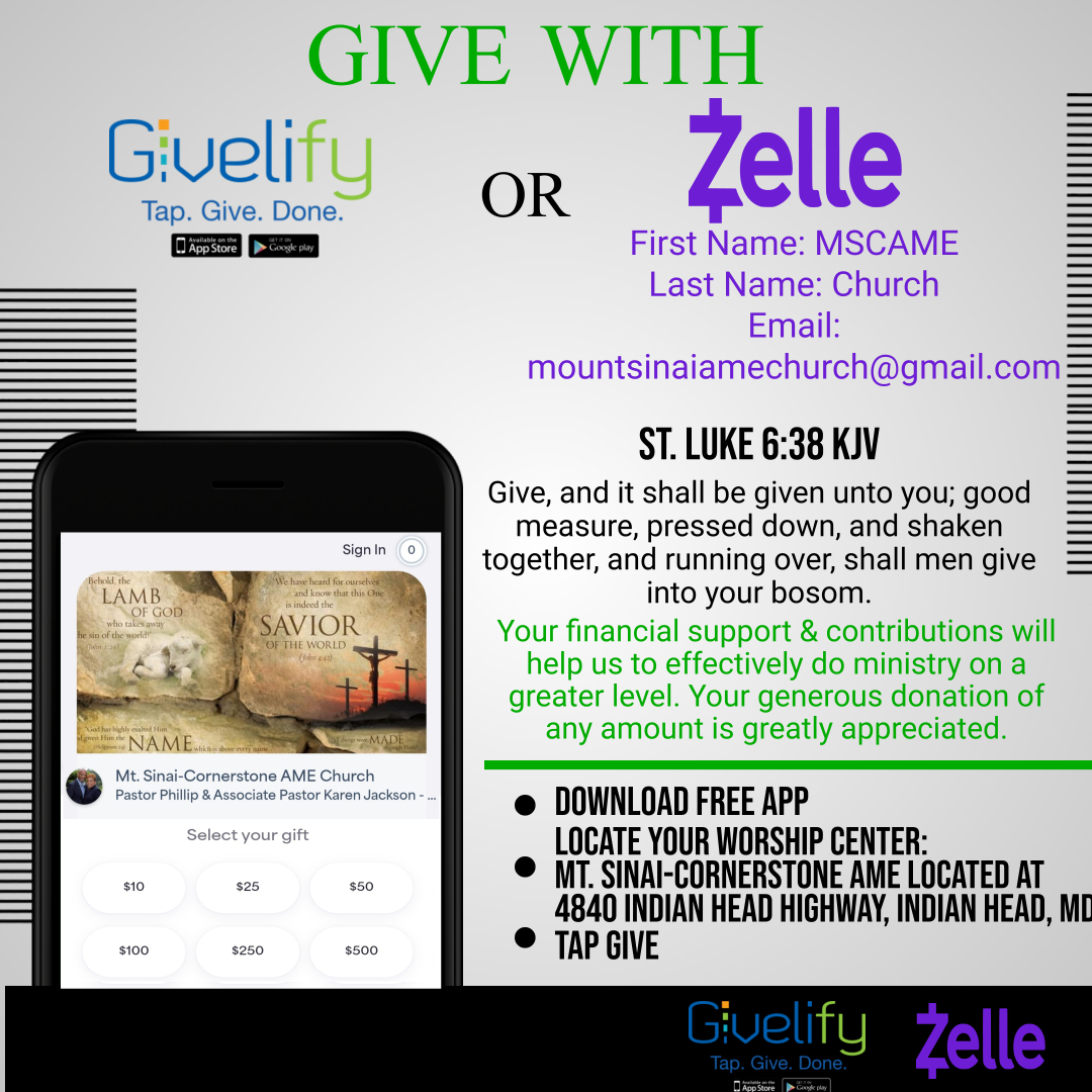 Give Mount SinaiCornerstone AME Church