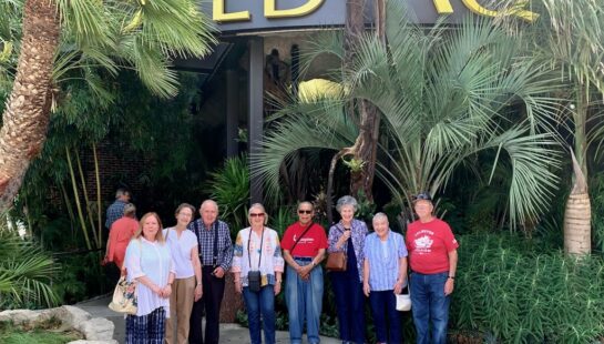 Social Saints group at the entrance to Dallas World Aquarium.