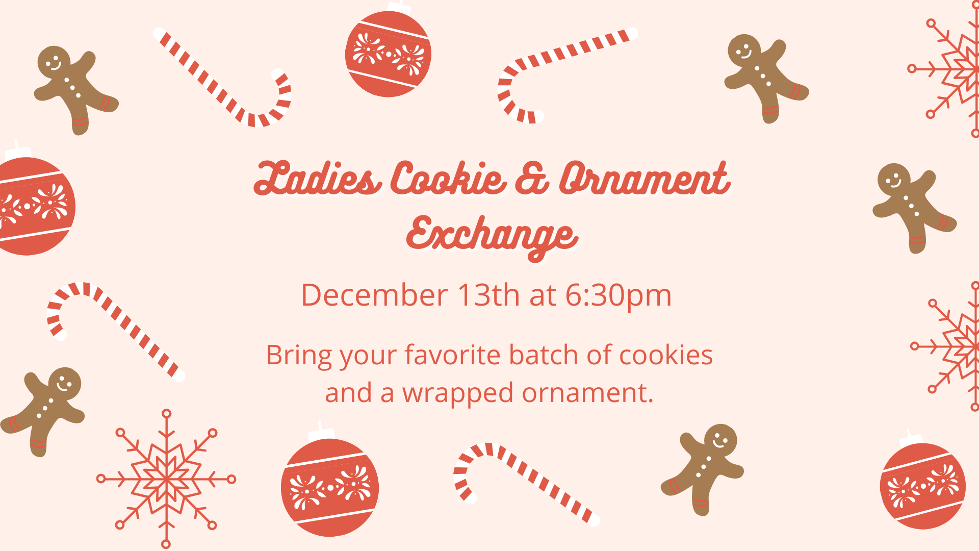 Ladies Cookie & Ornament Exchange Goldsby Church