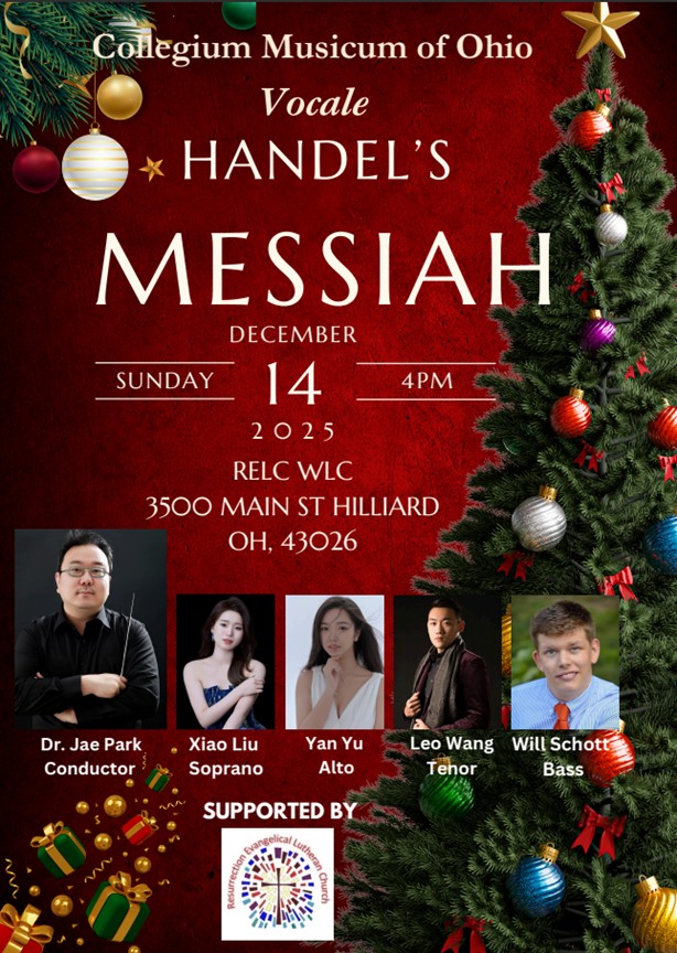 Collegium Musicum of Ohio Messiah Concert 12/14 at 4pm