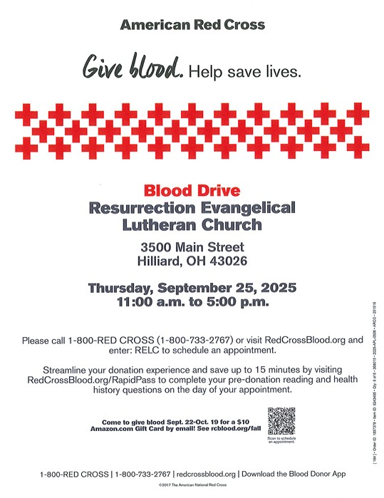 Red Cross Blood Drive 9/25 @11-5pm