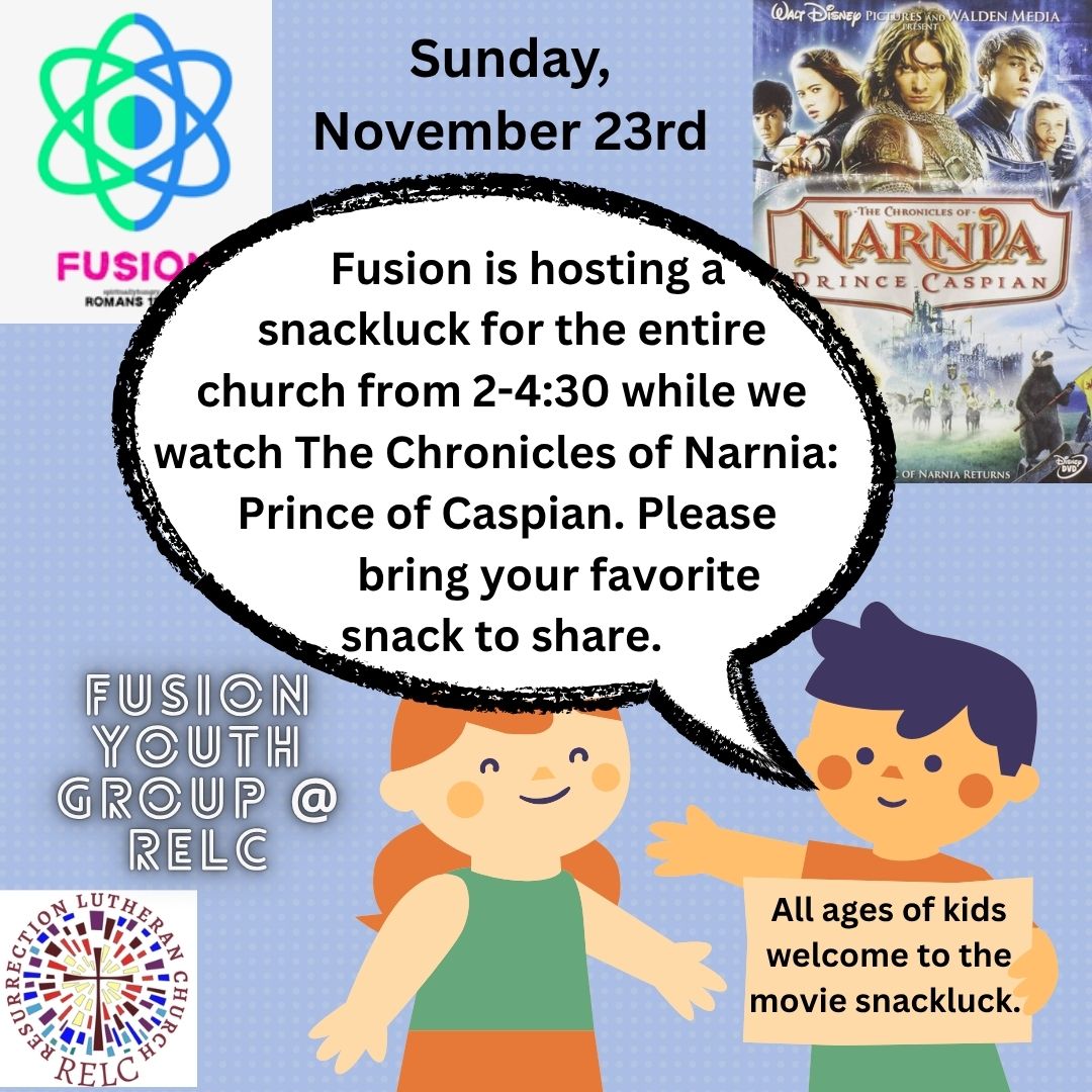 Fusion Youth Group Movie Event 11/23 2-4:30