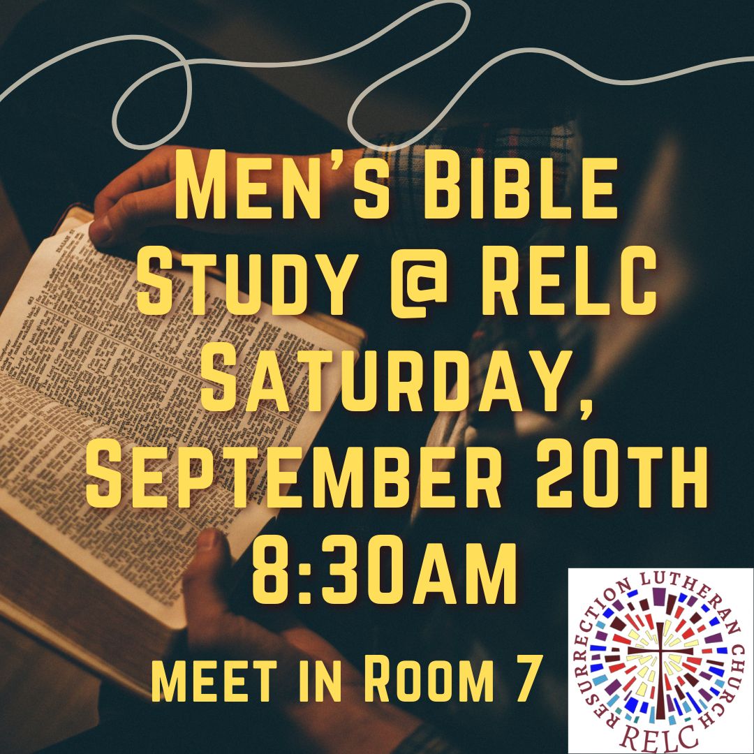 Men's Bible Study 9/20 @8:30am