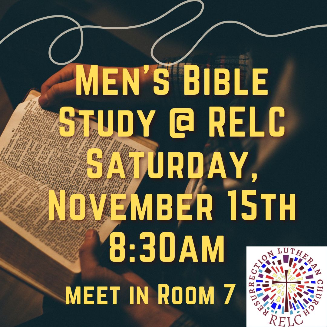 Men's Bible Study 11/15 at 8:30am