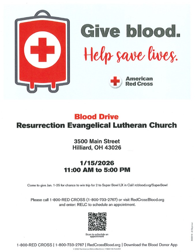 Blood Drive 1/15 11-5pm
