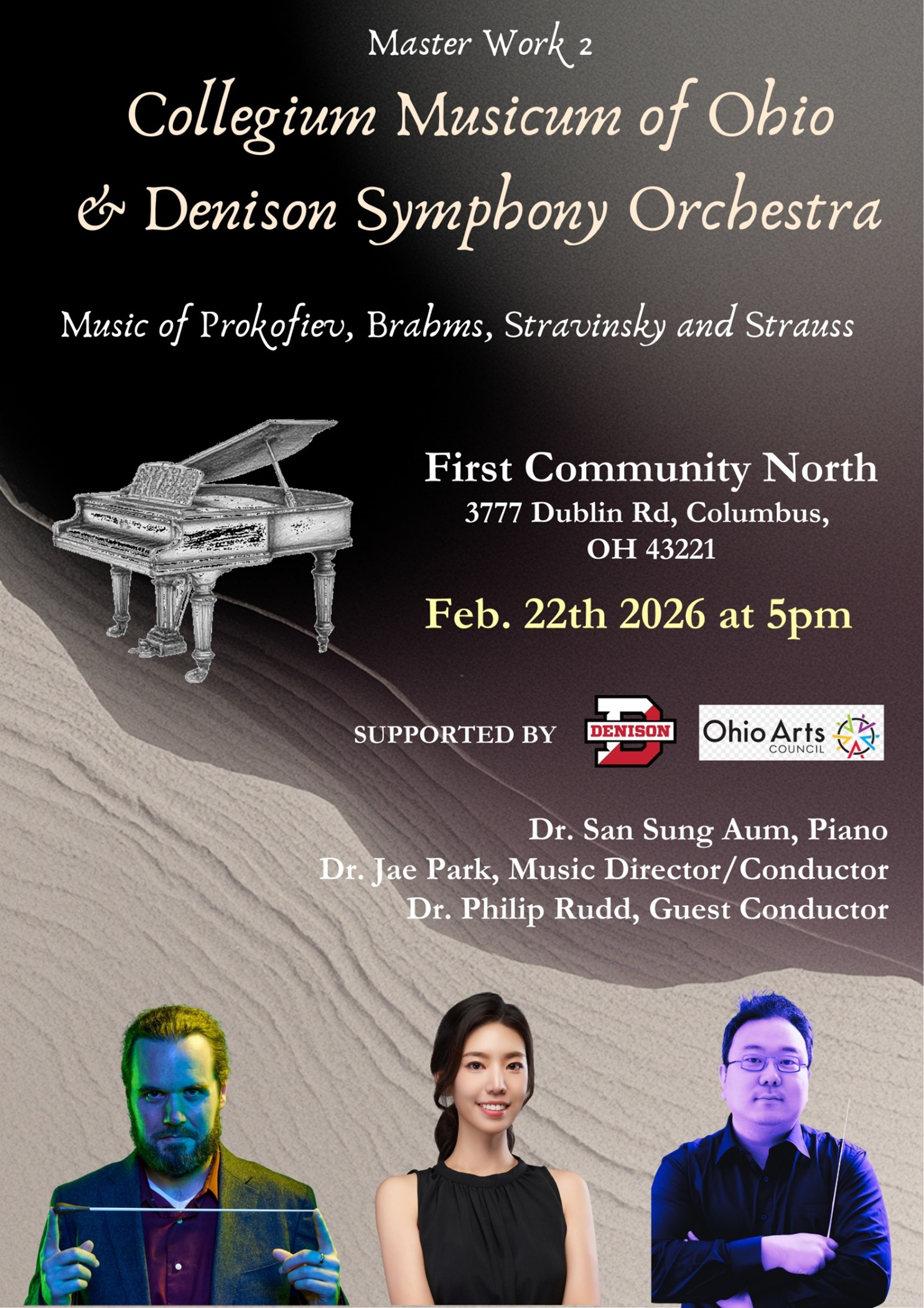 Collegium Musicum of Ohio 2/22 at 5pm at First Community North