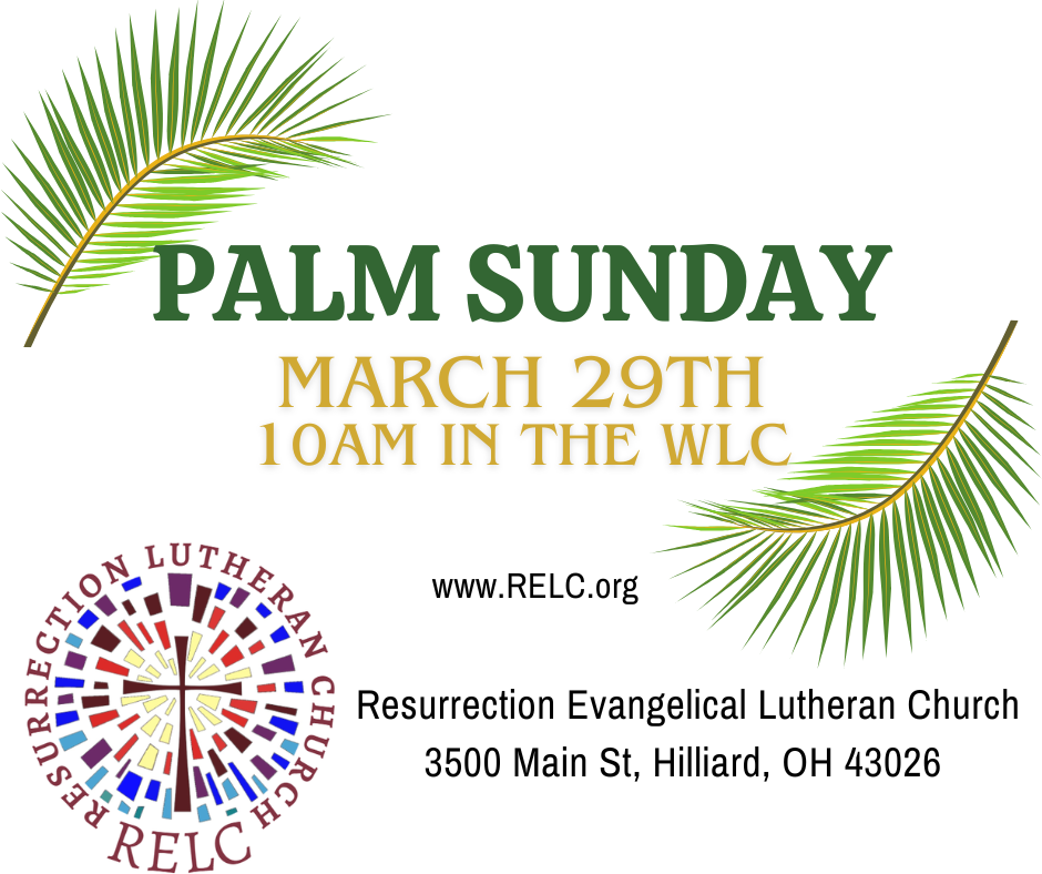 Palm Sunday 3/29 at 10am