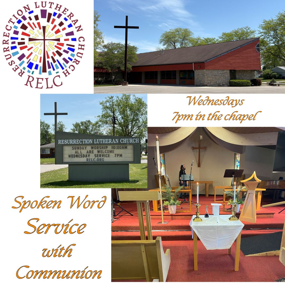 Wednesday Evening Spoken Word Service at 7pm in the Chapel