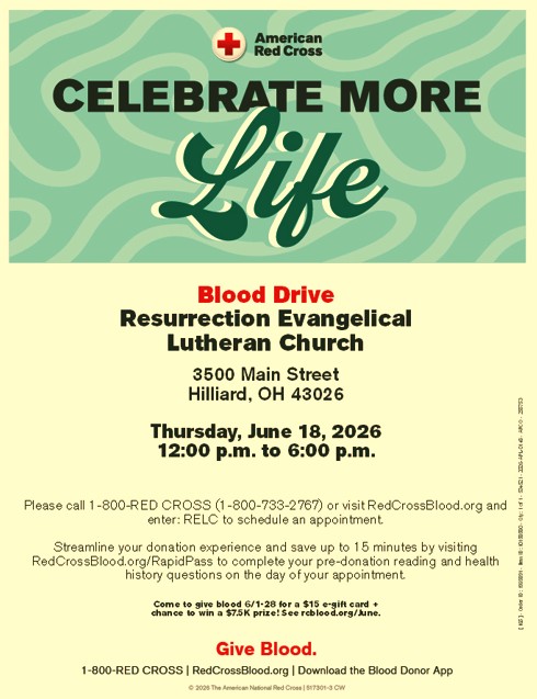 Red Cross Blood Drive 6/18 from 12-6pm