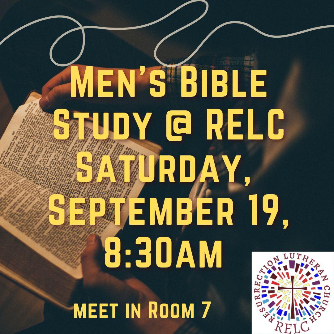 Men's Bible Study 9/19 @8:30am in Room 7
