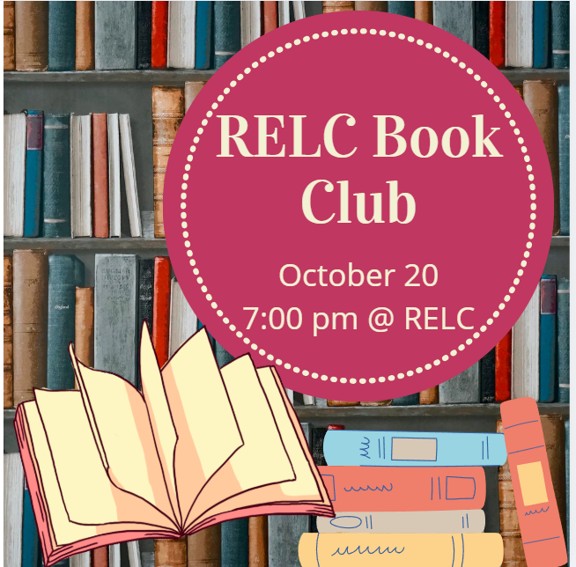 RELC Book Club 10/20 at 7pm.