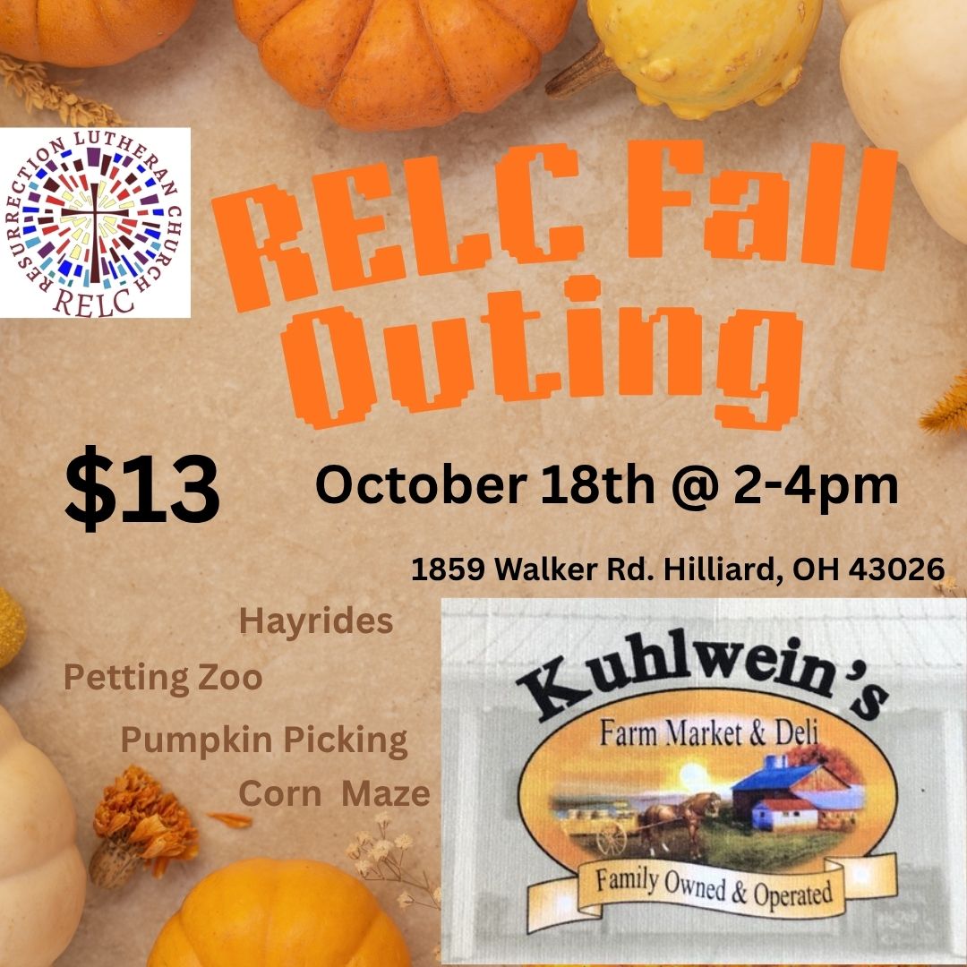 RELC Fall Outing 10/18 from 2-4pm (date change due to expected rain)