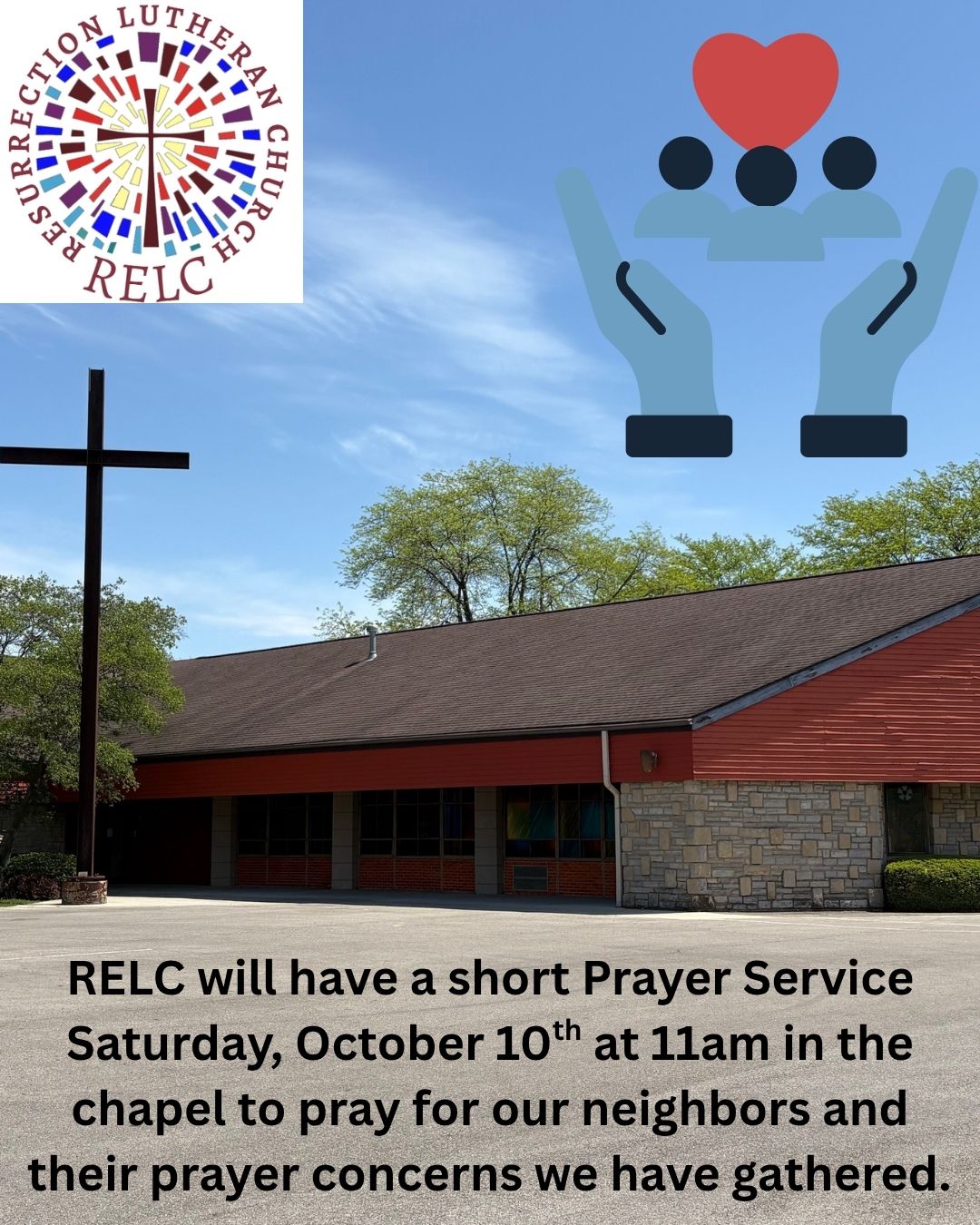 Prayer Service 10/10 at 11am in the Chapel