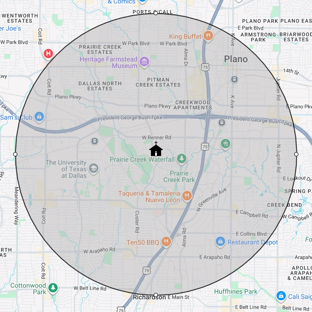 Search area for new building