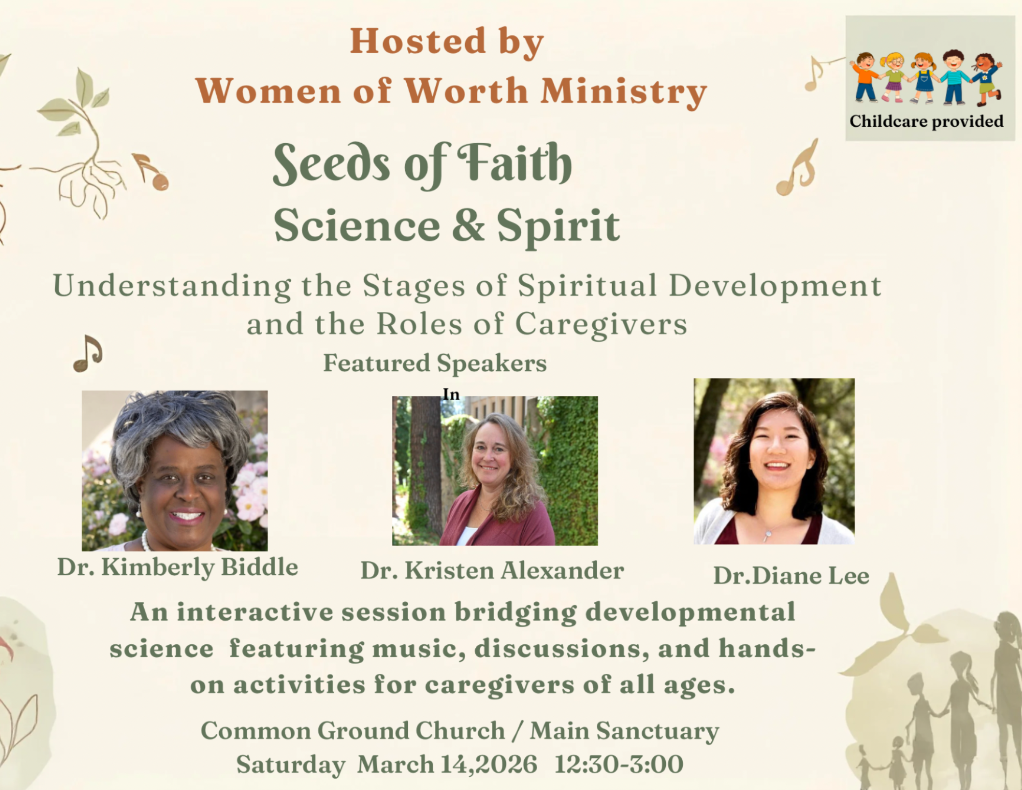 Seeds of Faith: Science & Spirit – Women of Worth event on spiritual development and caregivers, March 14, 2026