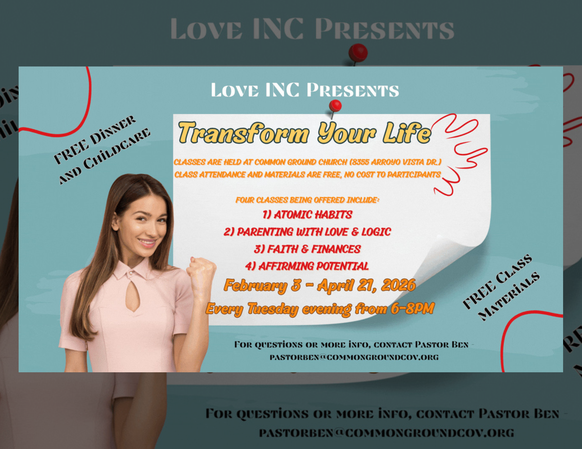 Love INC free life skills classes February 3 through April 21 2026 at Common Ground Church