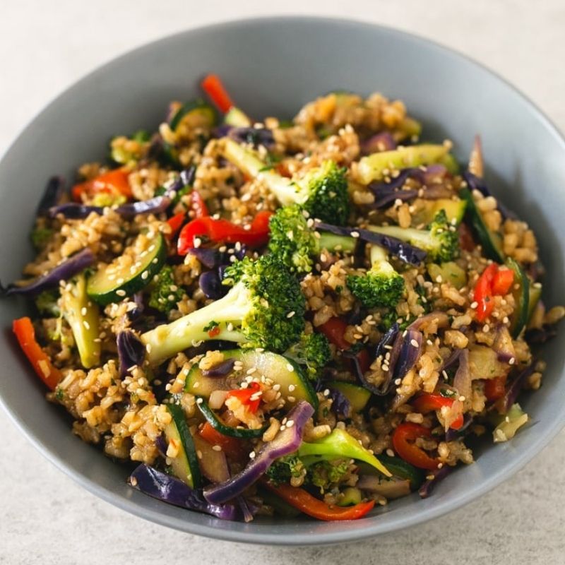 Brown Rice Stir-Fry with Vegetables