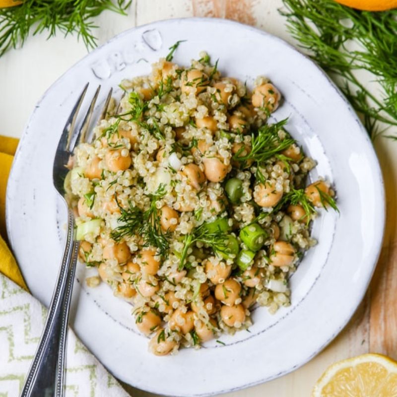 Lemony Quinoa Chickpea Salad Recipe