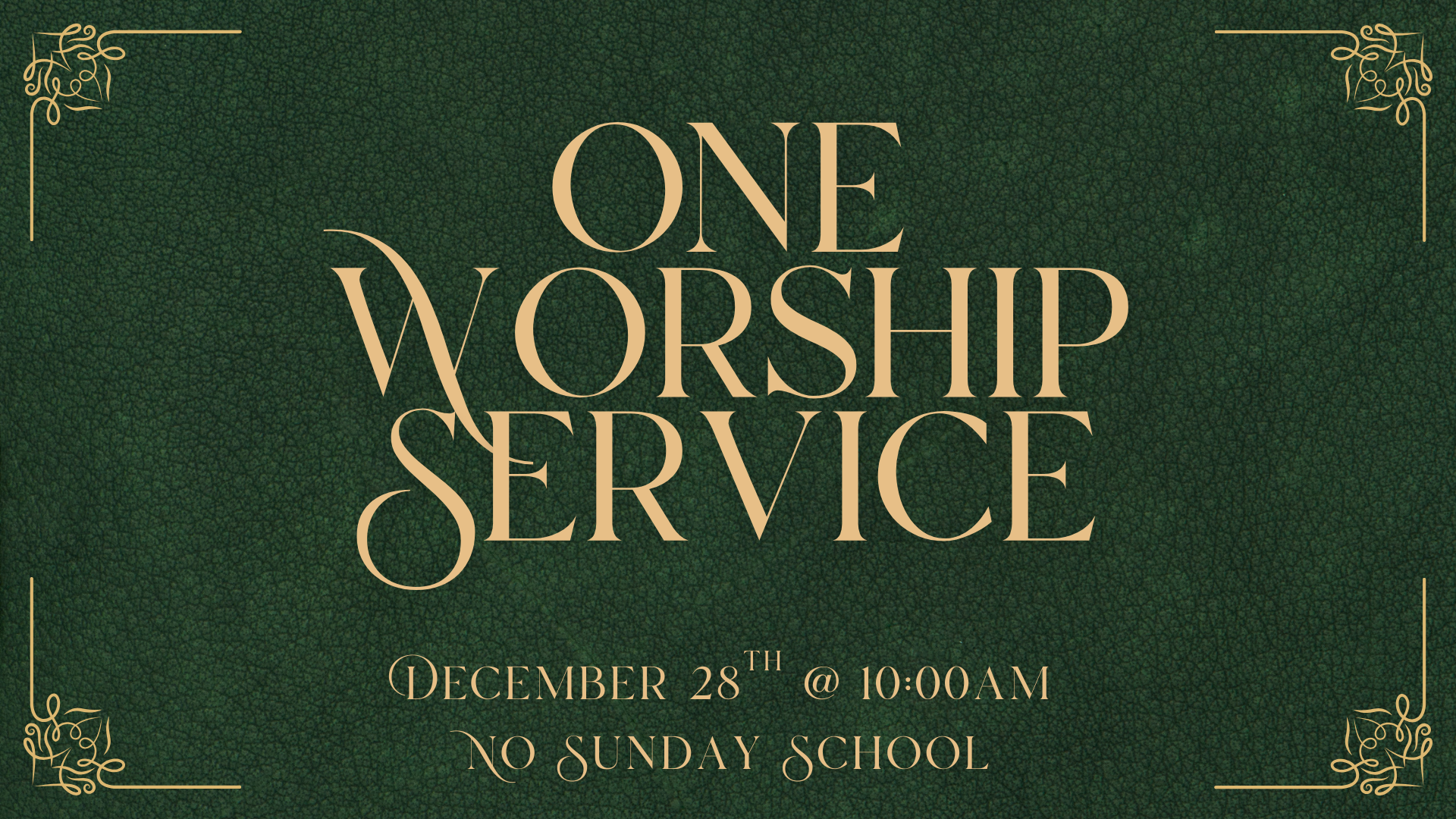 One Worship Service