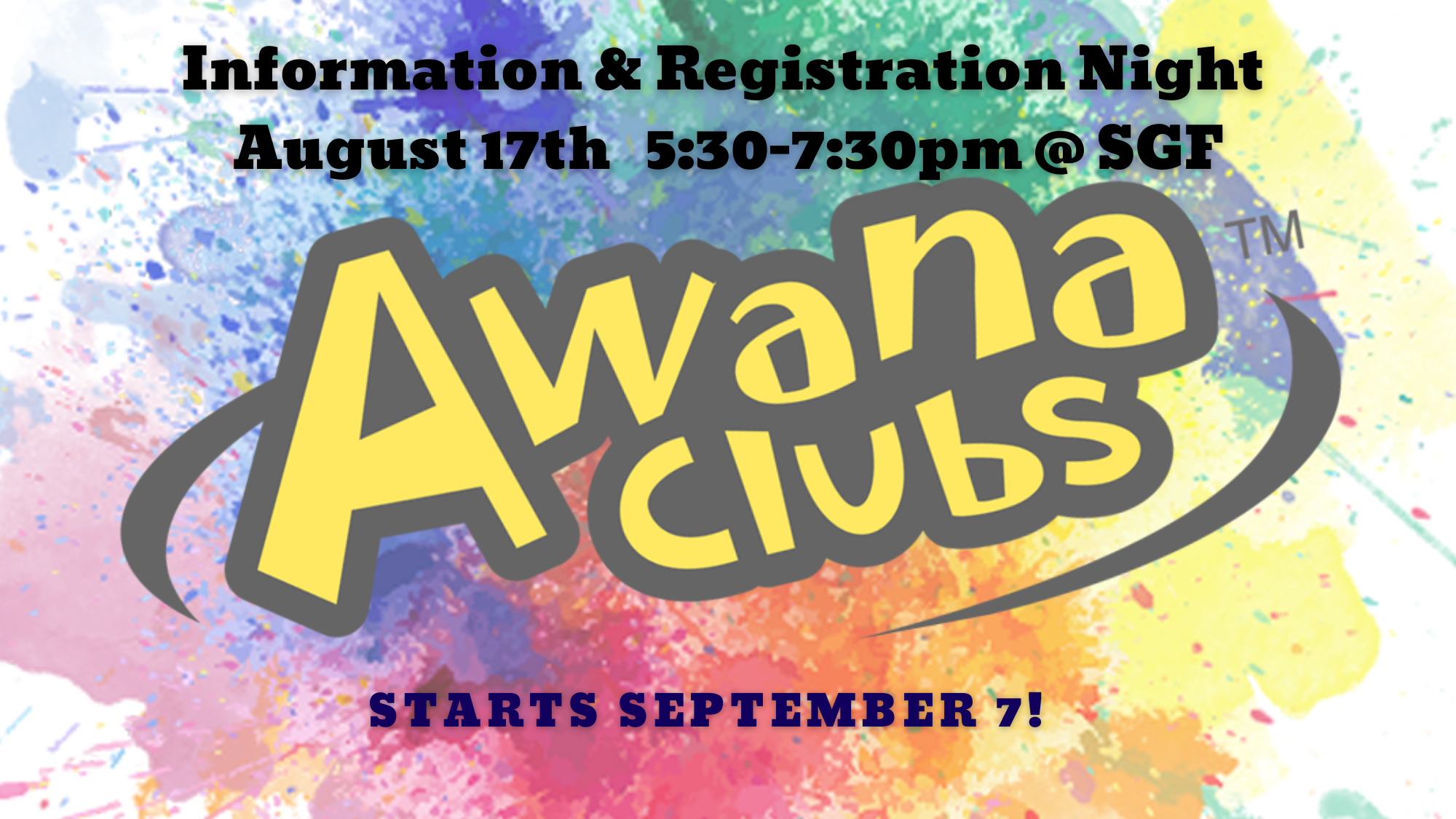 AWANA BBQ & Registration Night 8/17