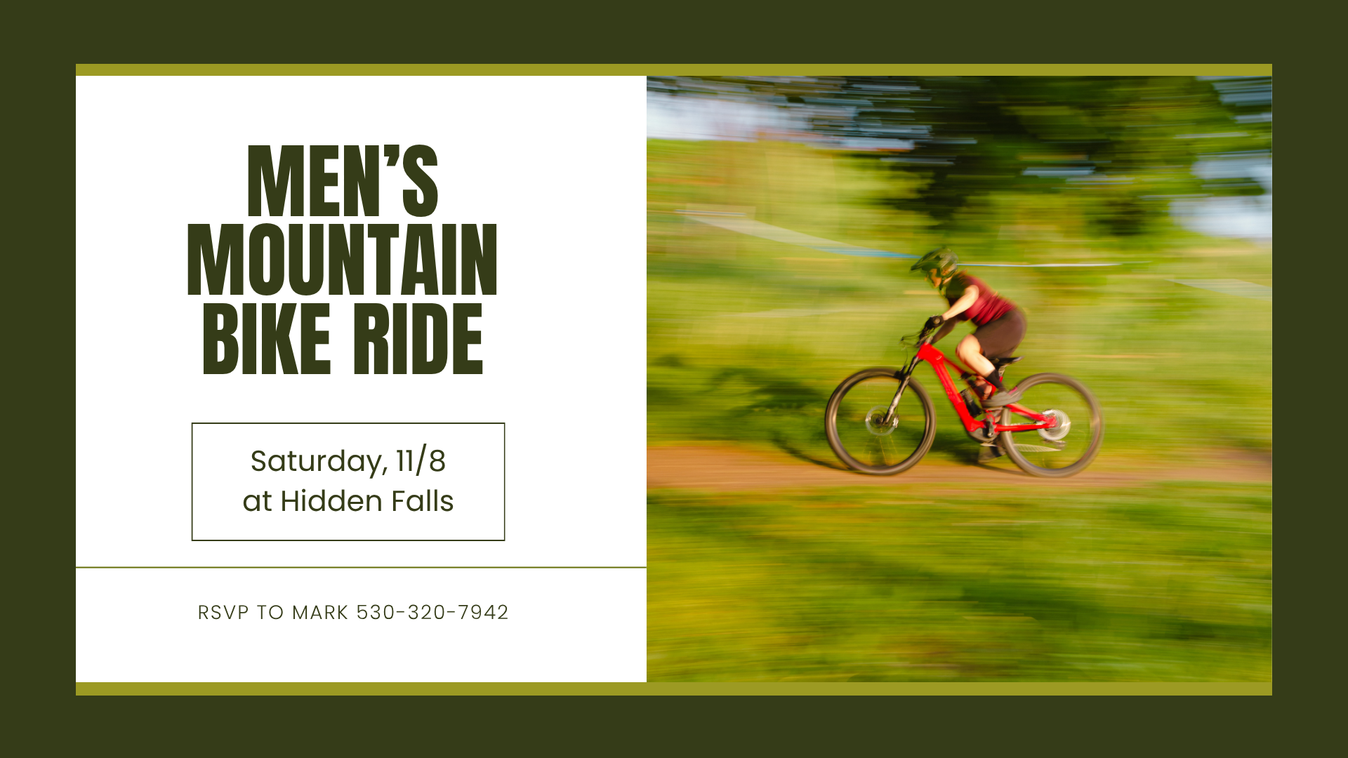 Men's Mountain Bike Ride 11/8 at 8am