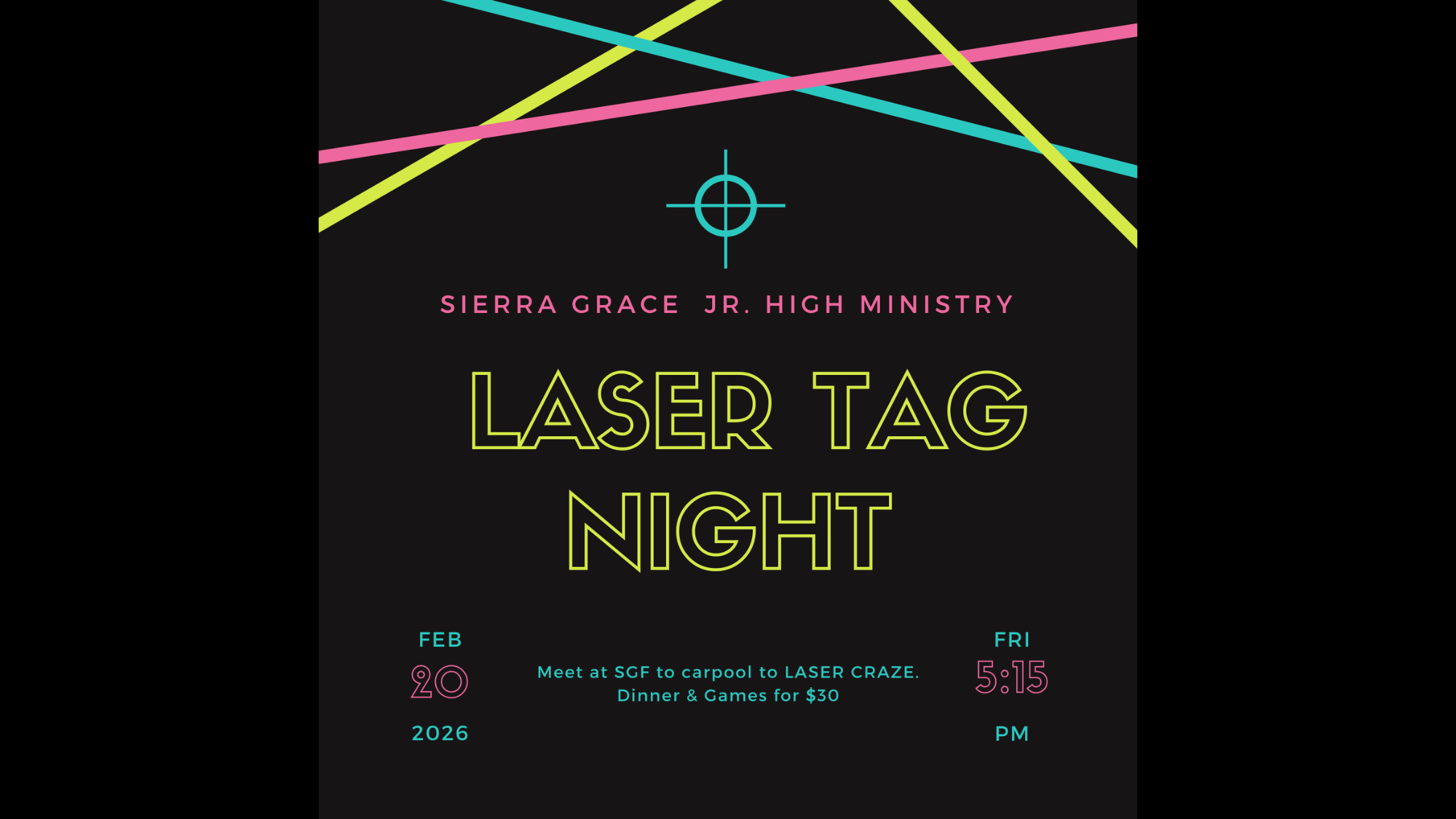 Jr High Laser Tag Night 2/20