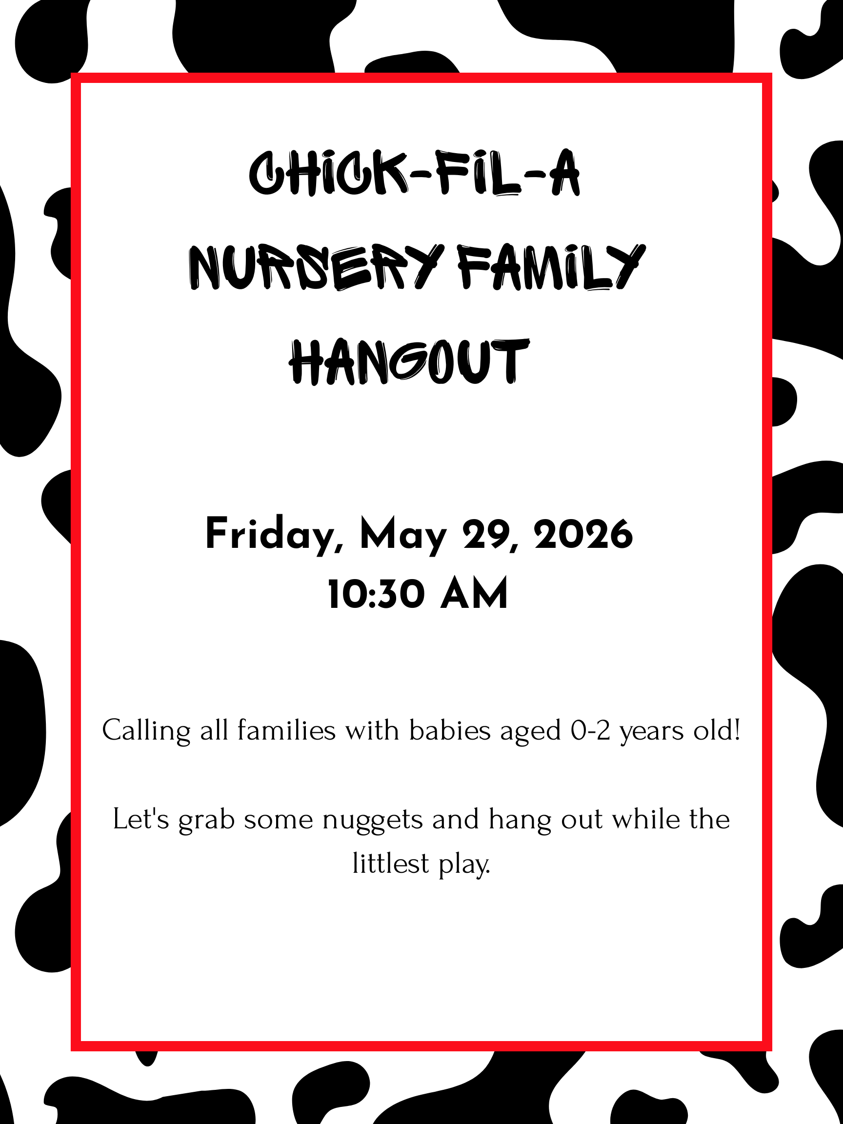 Families of 0-2 Year Olds! 5/29 at 10:30am