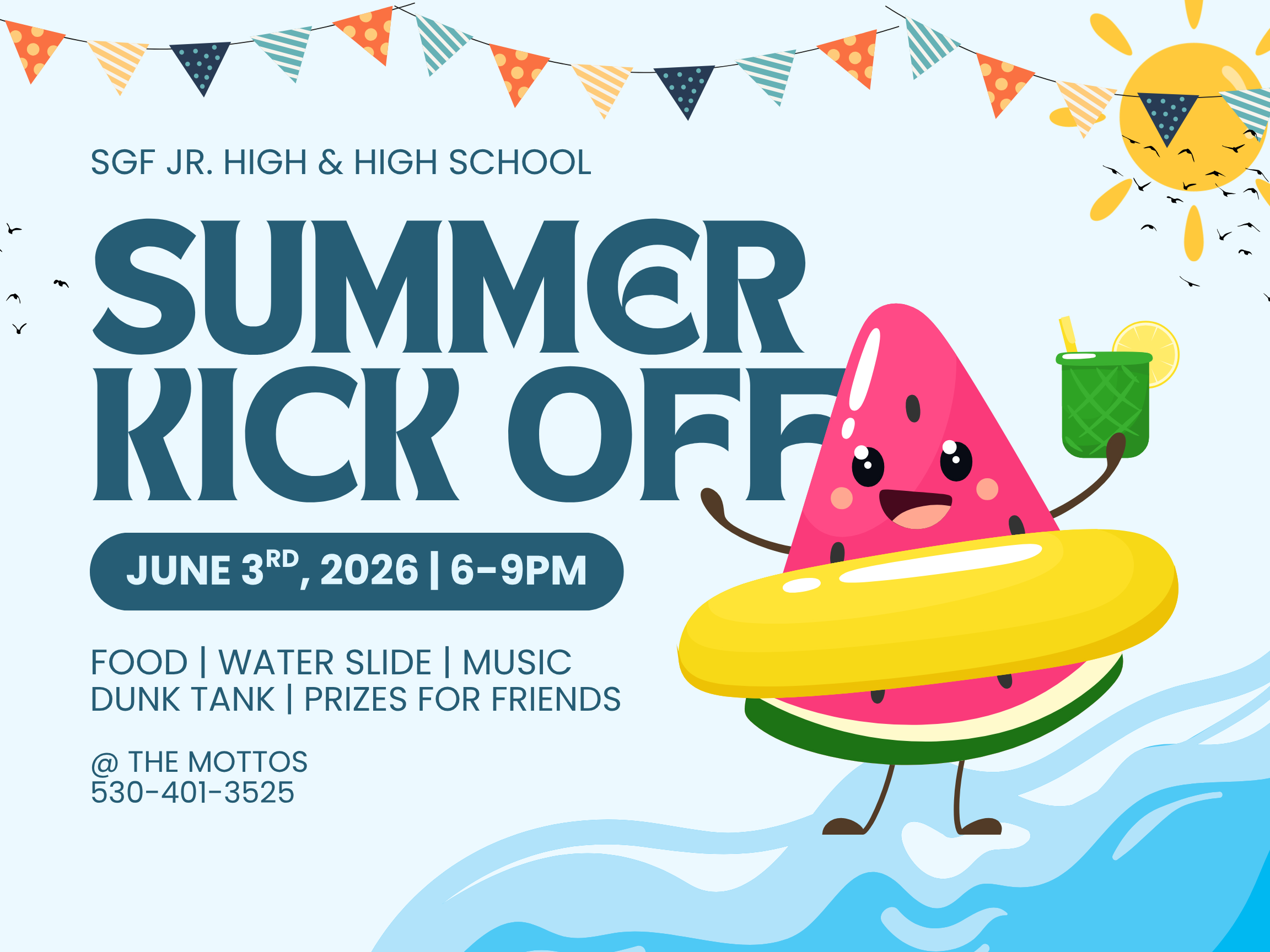 Jr High & High School Summer Kick Off 6/3 6-9pm