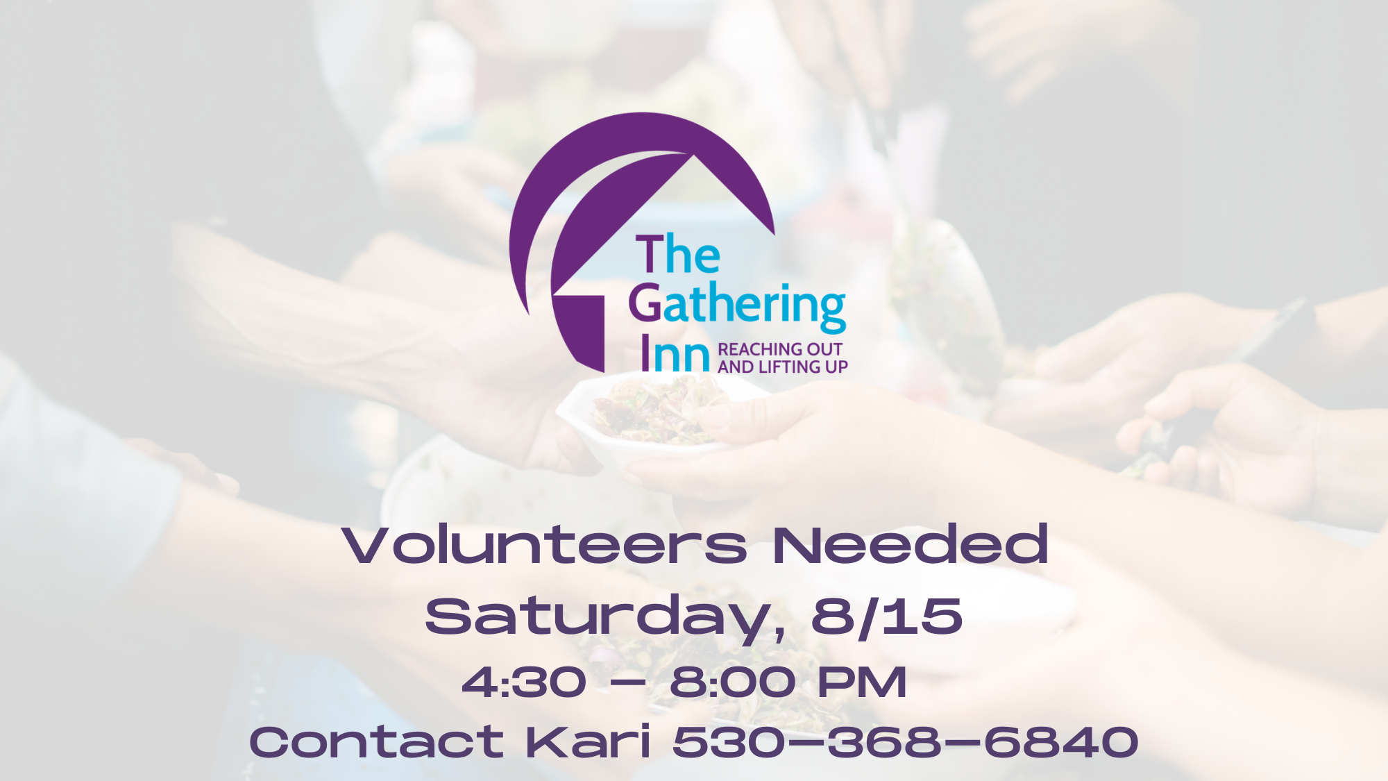 More Volunteers Needed 8/15
