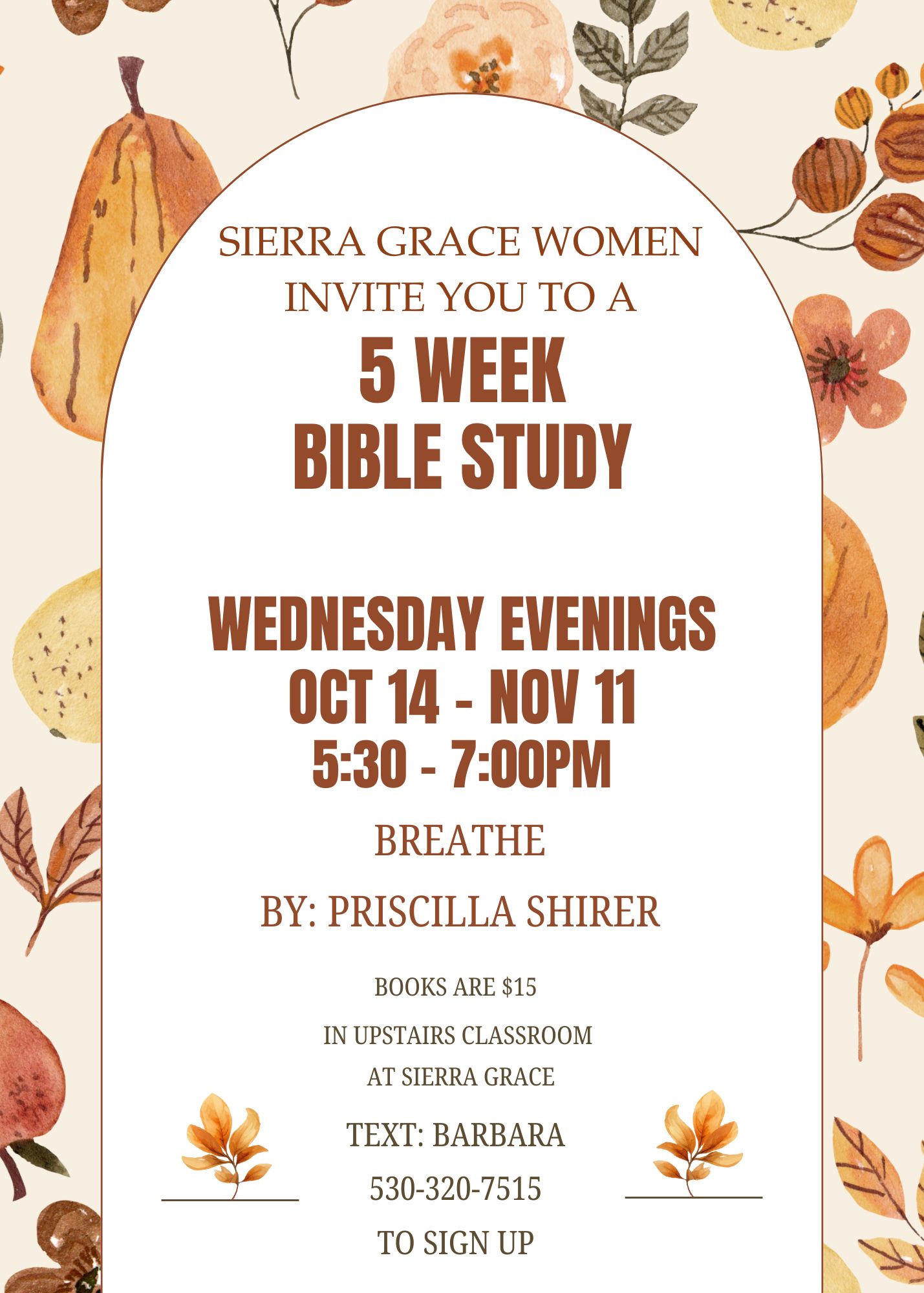 Women's 5 Week Bible Study Begins on 10/14